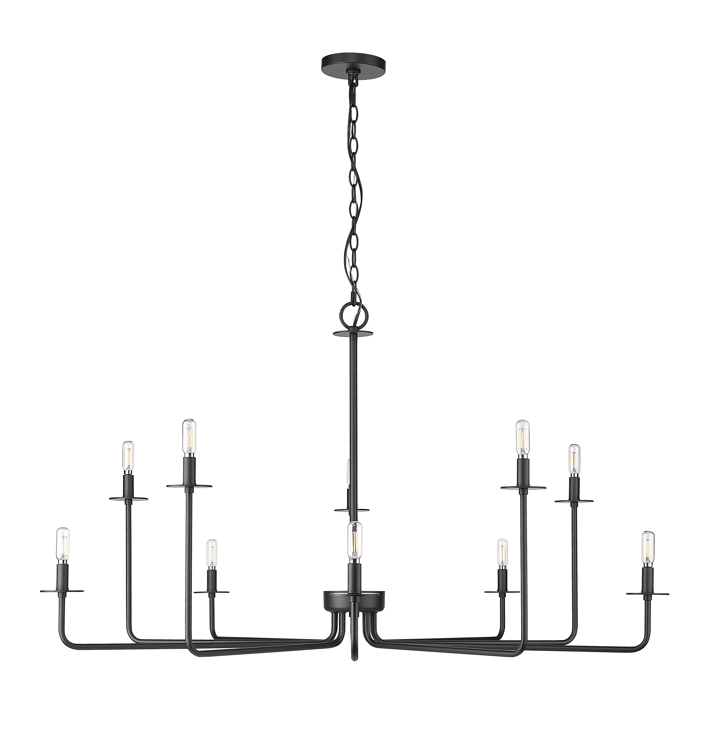 Millennium Lighting 12510-MB Marceline 10 -Light Matte Black Transitional For Use in Bedrooms, Dining Rooms, Foyers, Kitchens, Living Rooms Chandelier