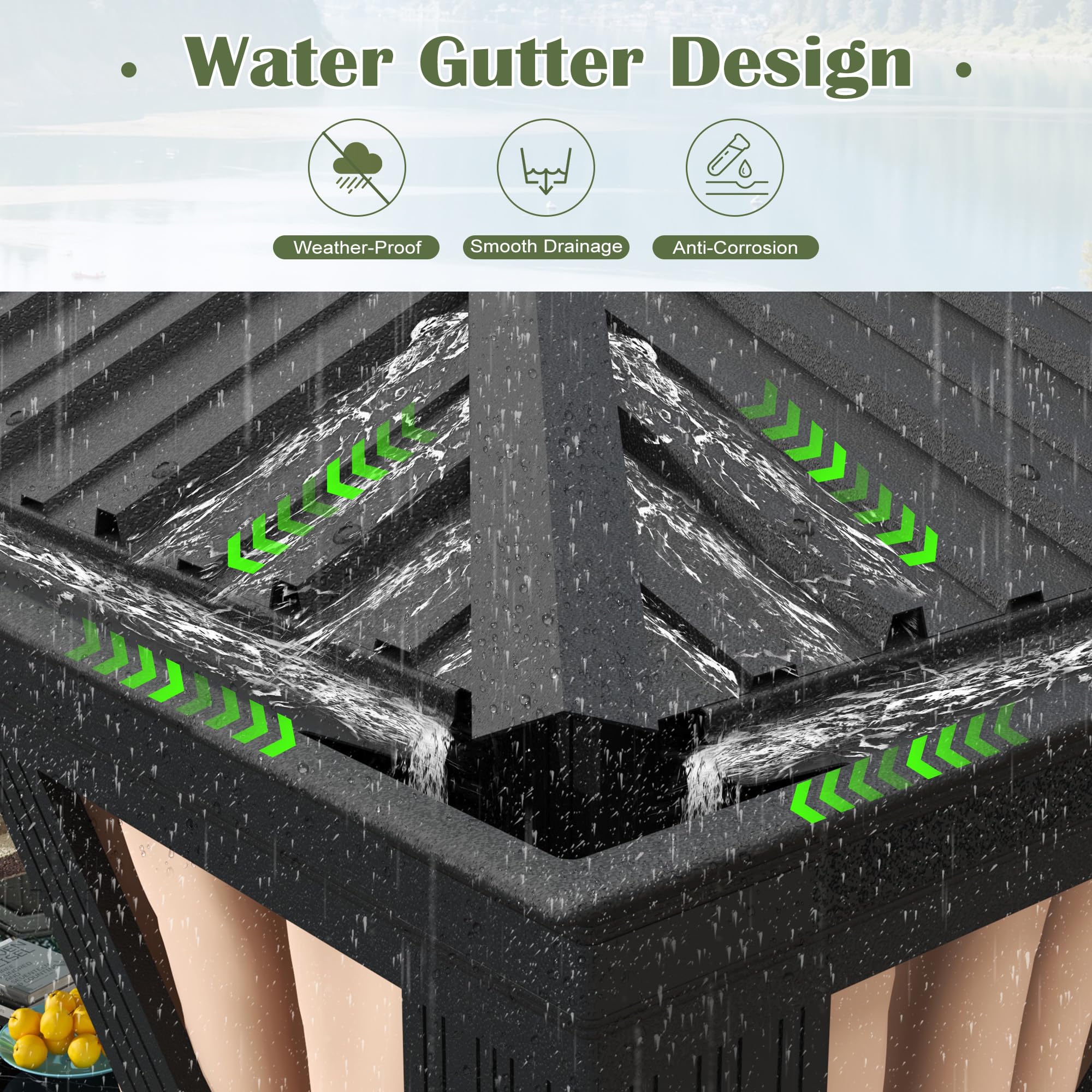 AURA OUTDOOR OAGB-1218 Wood-Resin-Gazebos - View #4