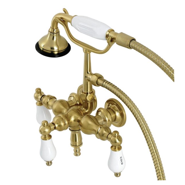Kingston Brass Vintage Brushed 3, Brushed Brass Bathtub Faucet
