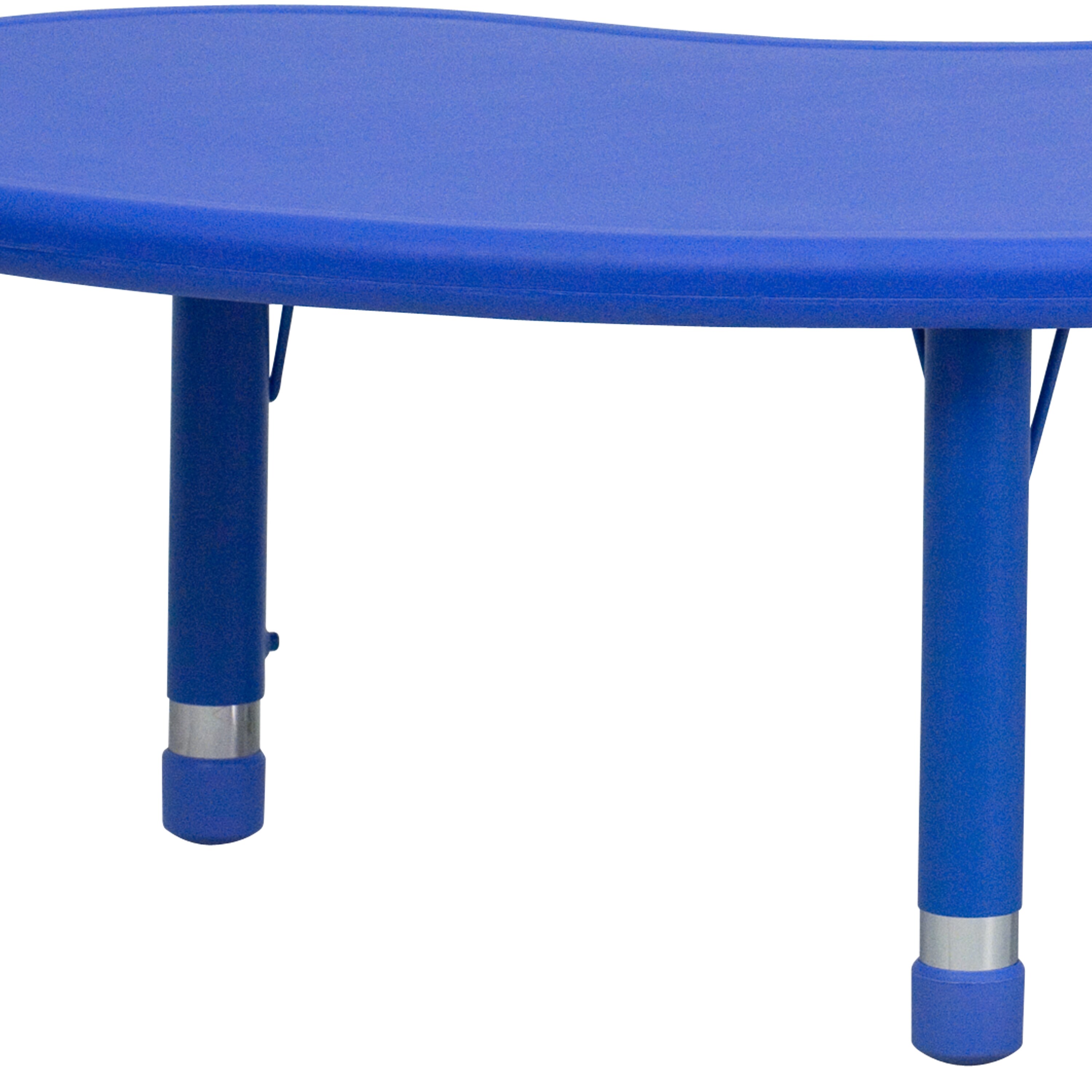 Half-Moon Blue Plastic Adjustable Activity Table for 8 Kids
