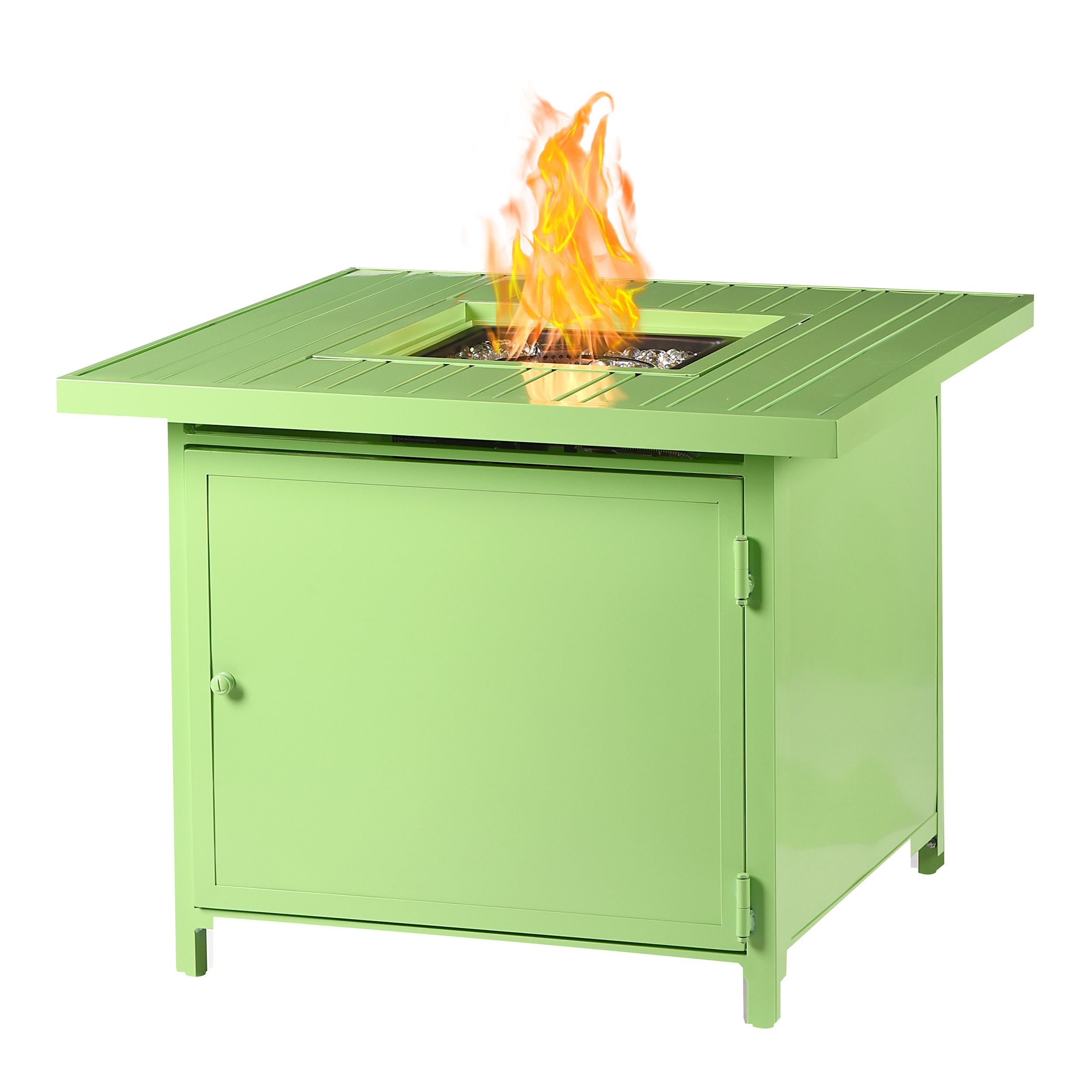 Oakland Living CHOLULA-FPT-GREEN 32-in W Green Portable Aluminum Square Liquid propane Fire pit table