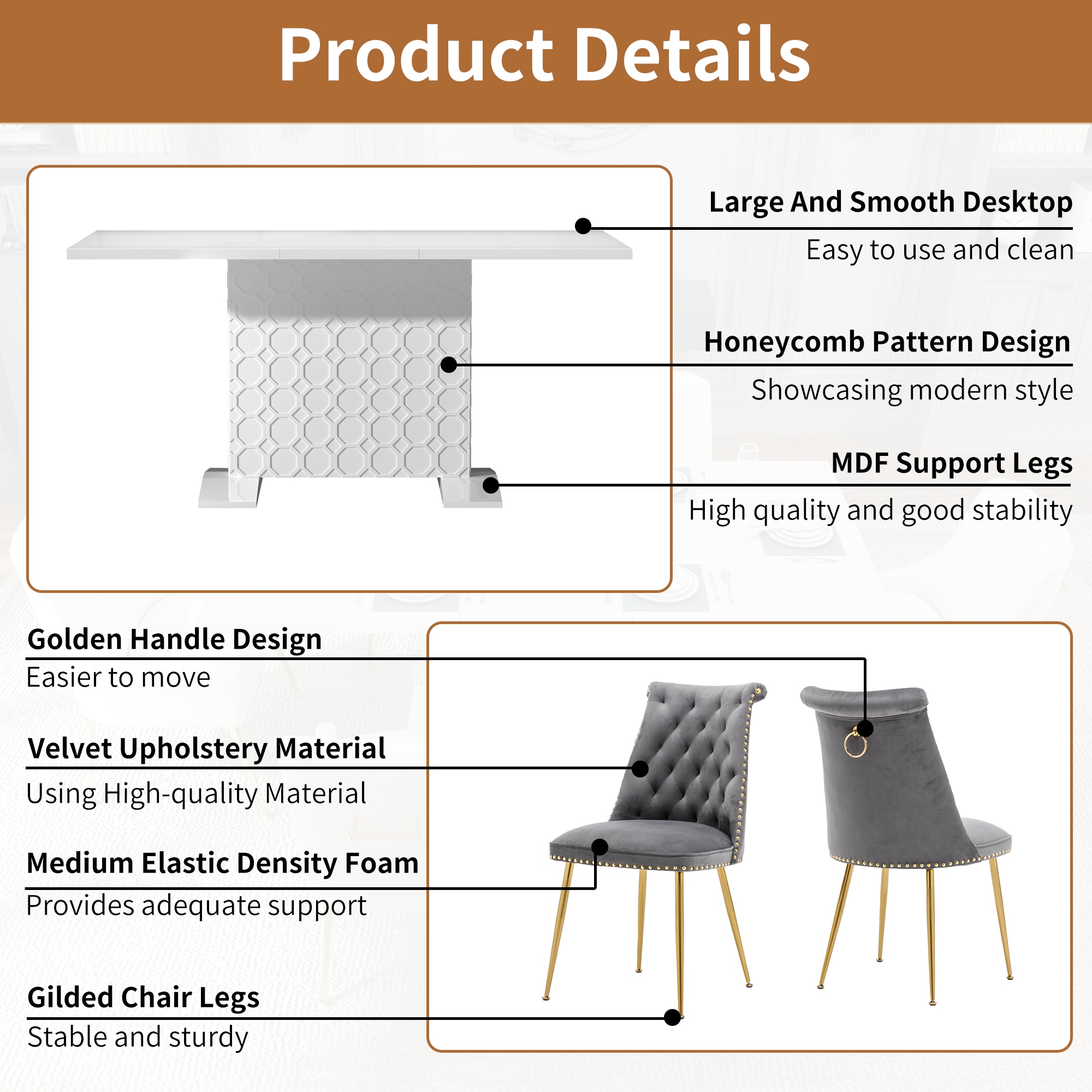 Clihome CL-ST1WH703GY Dining-Sets - View #9