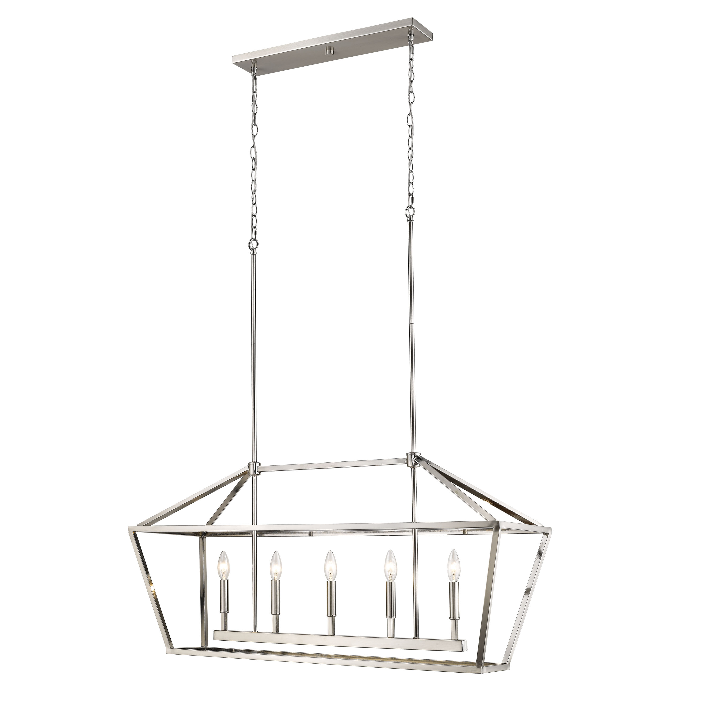 Millennium Lighting 3245-SN 5 -Light Satin Nickel Traditional Lantern Large Hanging Pendant light