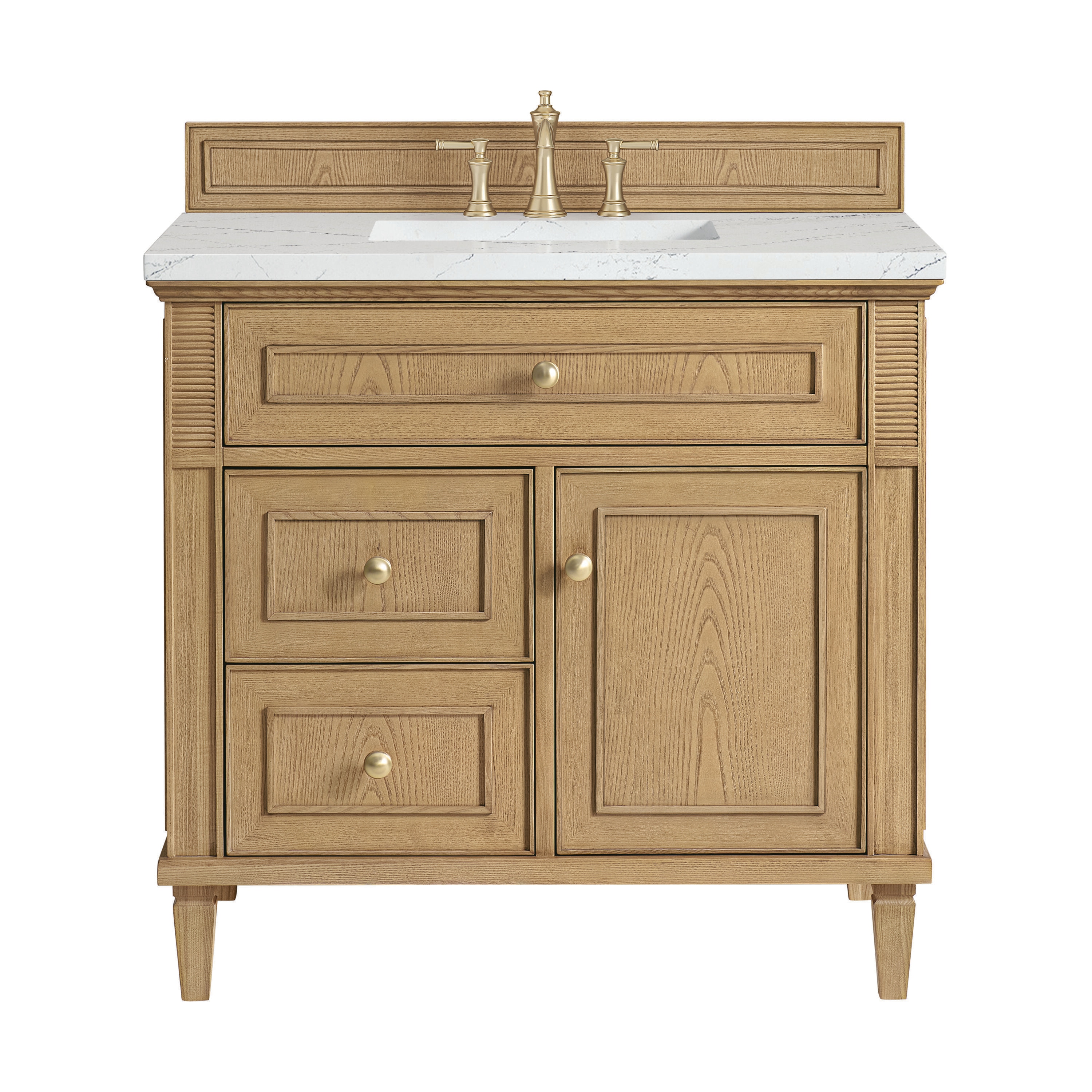 James Martin Vanities - Lorelai 36-in Light Natural Oak Undermount Single Sink Bathroom Vanity wi...