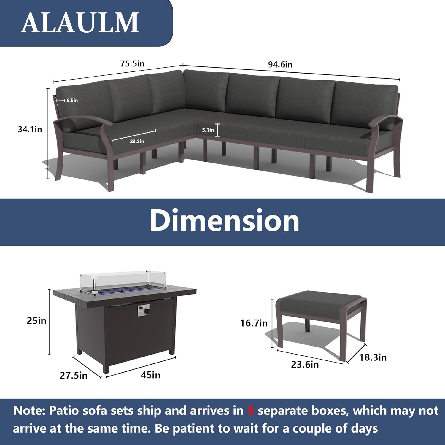 ALAULM LS-L6FIRE-BLACK Patio-Conversation-Sets - View #2