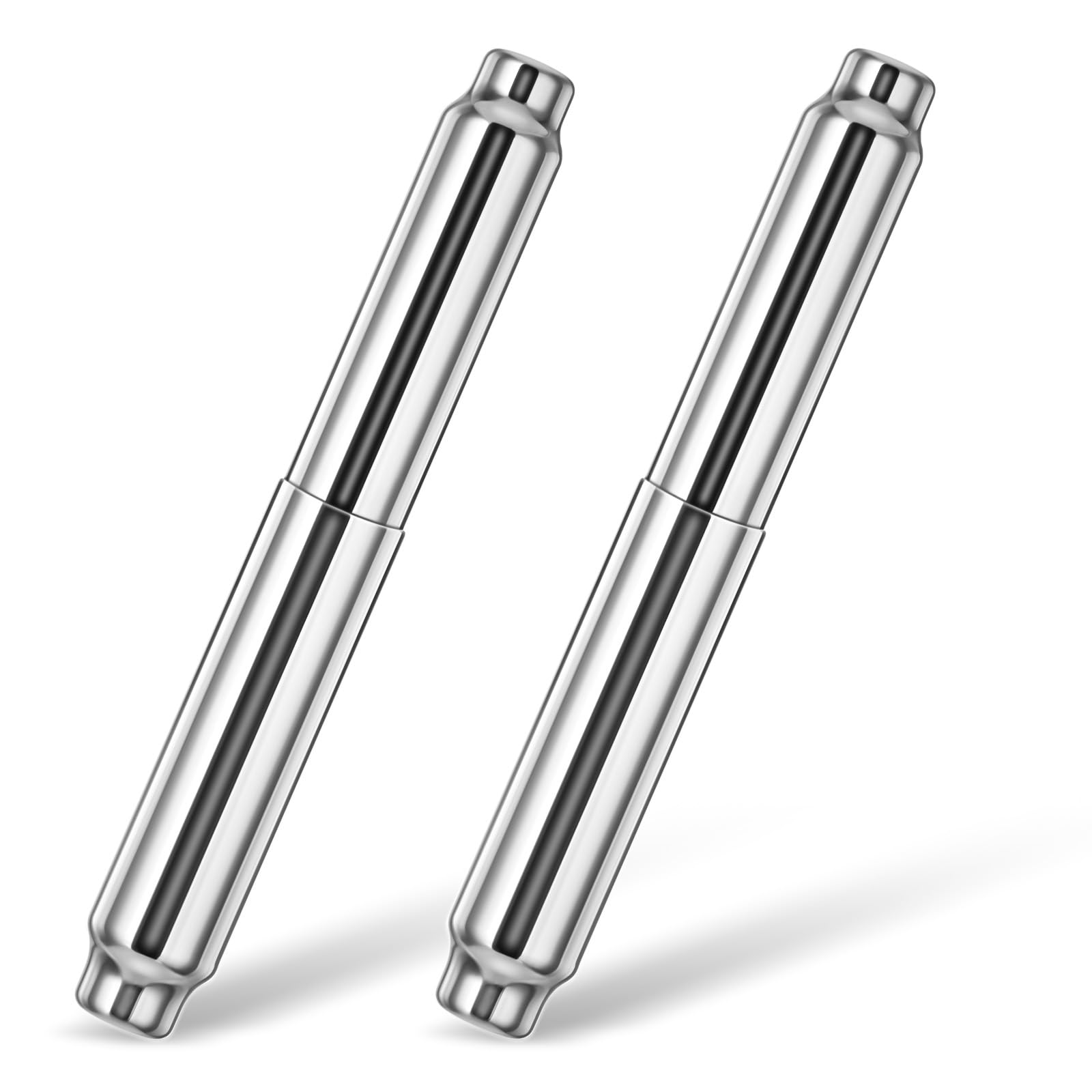 Anqtovp  2 pcs Stainless Steel Toilet Paper Holder Roller Spring Loaded Universal Replacement Rod Chrome Finish for Bathroom Tissue Box Easy Clean