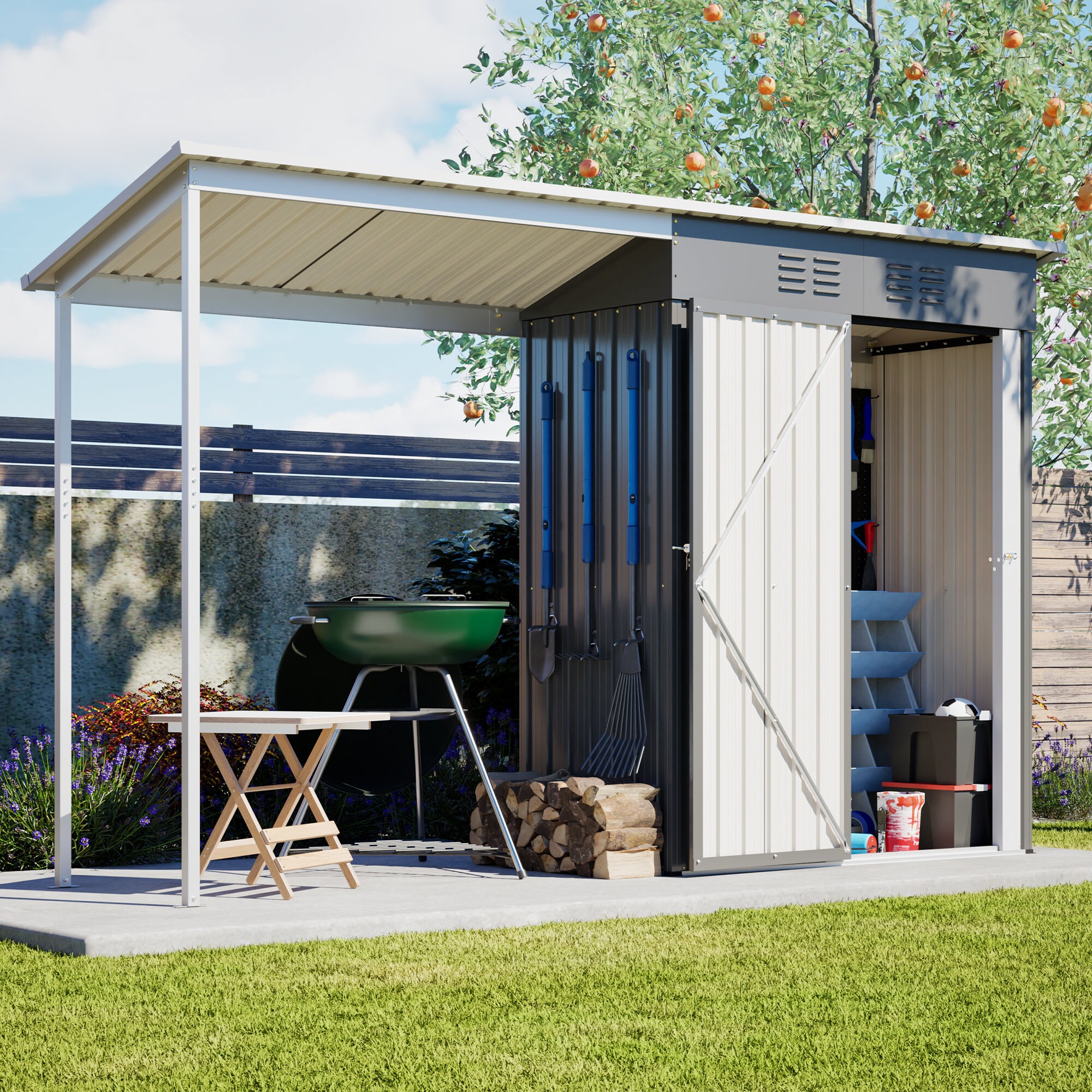 Afoxsos LAF0205S33 Metal-Storage-Buildings-Sheds - View #9