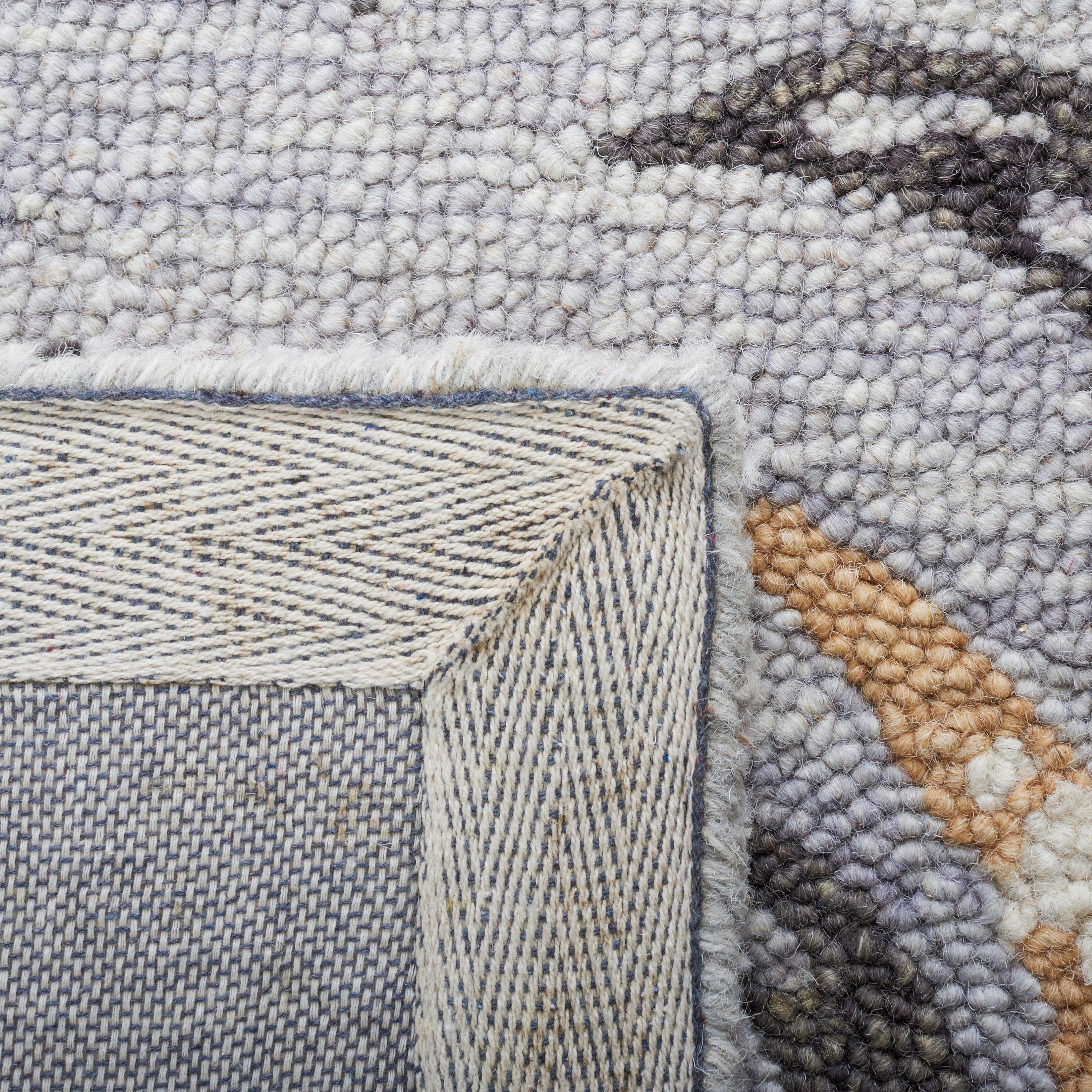 Handmade Gray Floral Tufted Wool Area Rug 4' x 6'