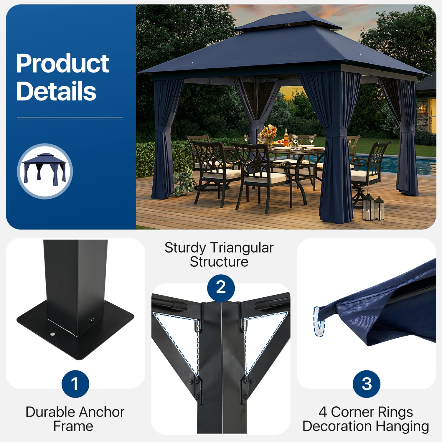 Sunmthink GBSM50U42 Wood-Resin-Gazebos - View #3