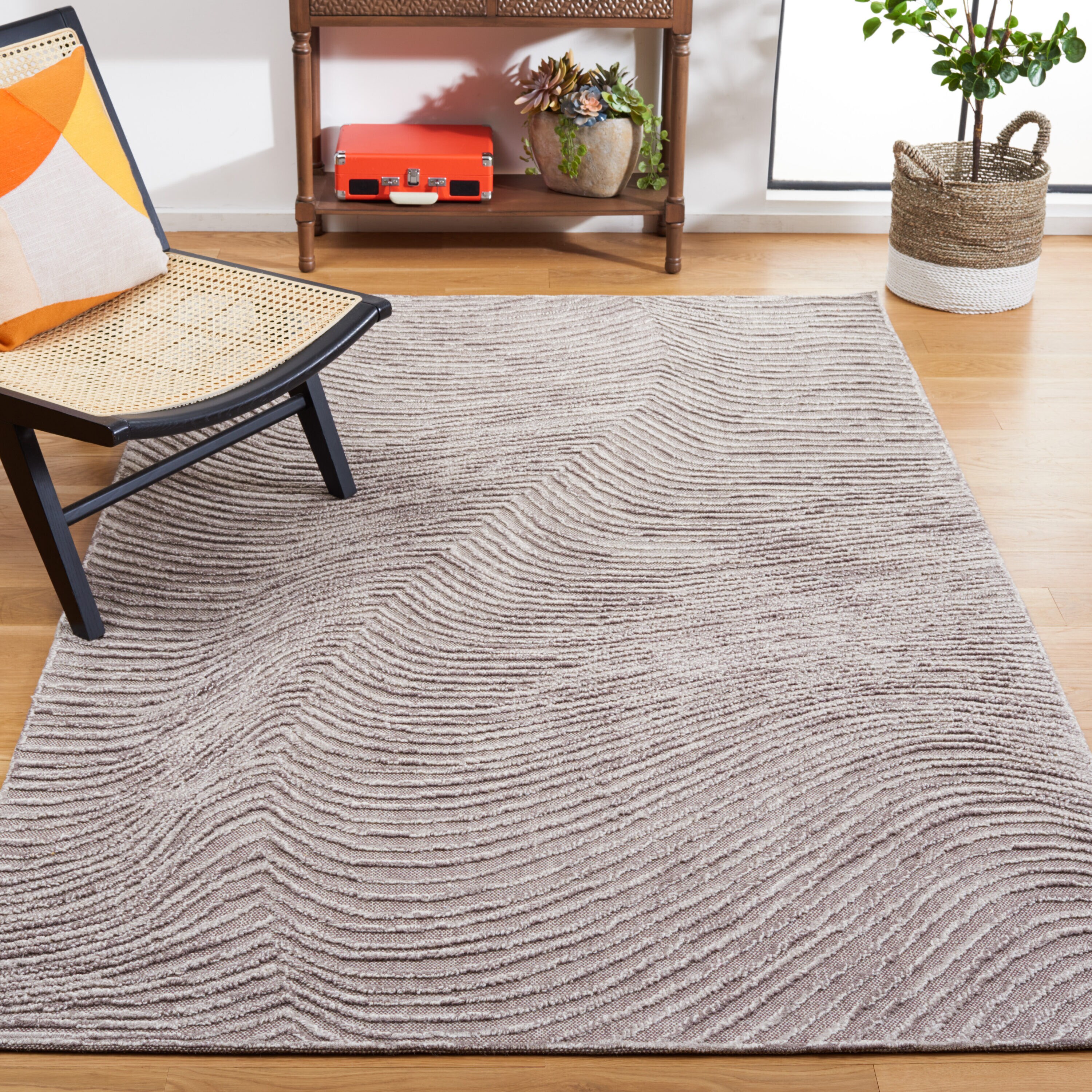  Trace 901 Brown/Ivory Contemporary 4ft x 6ft Small Rectangle Rug