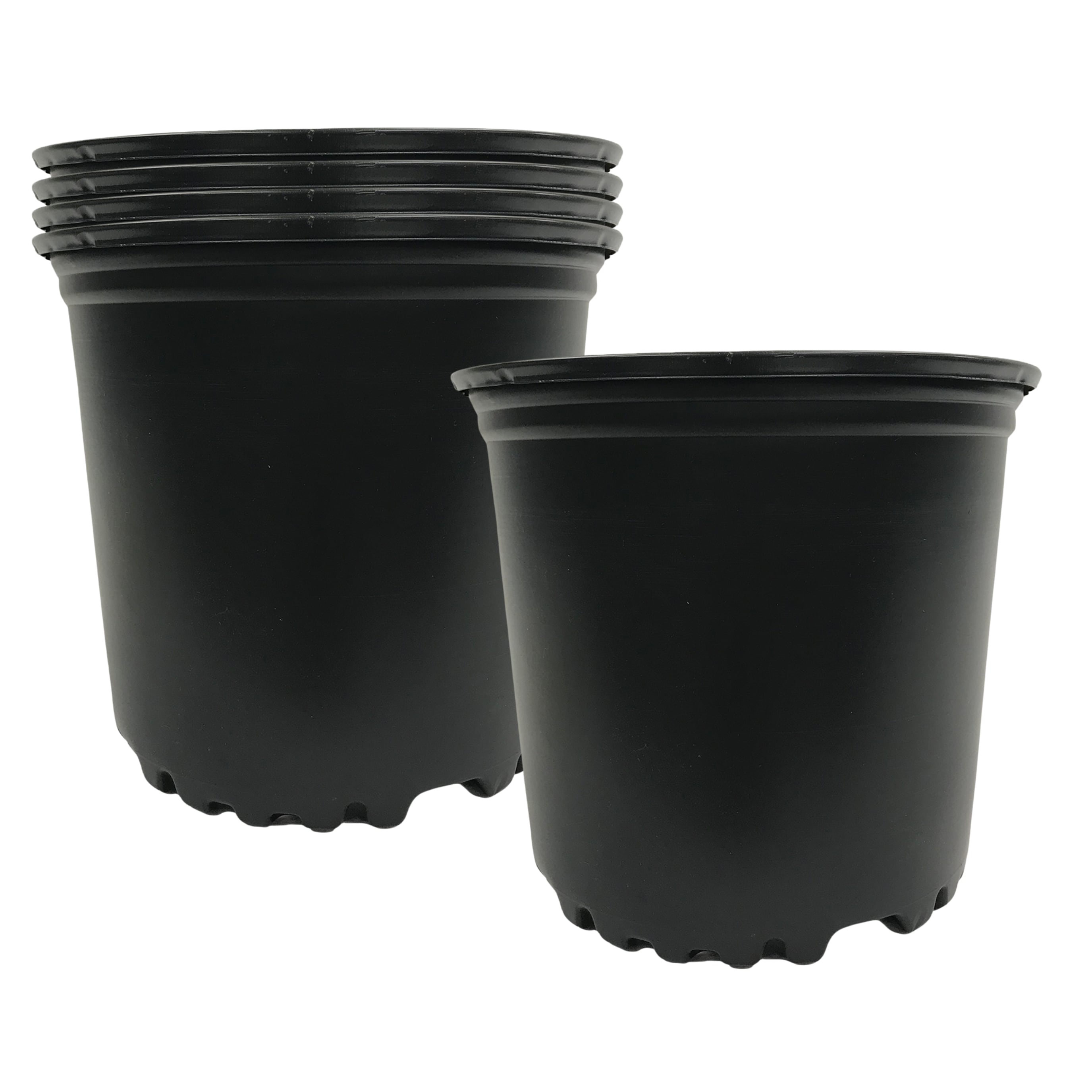 Viagrow VHPP500-5 5 -Pack Round 11.5-in W Medium Black HDPE Indoor/Outdoor Nursery planter with Drainage Holes
