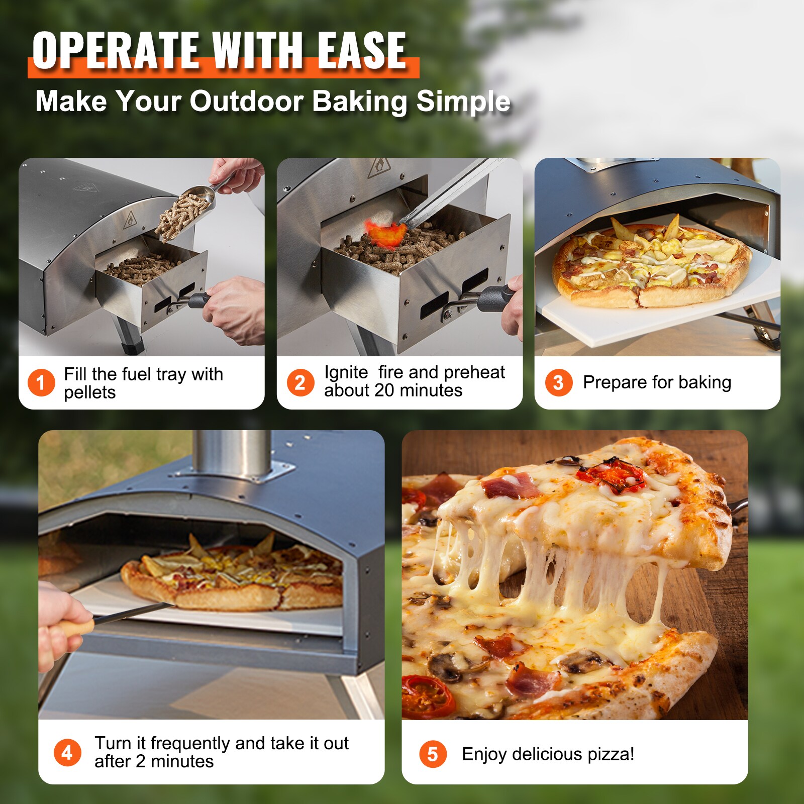 This 2-burner pizza oven cooks a 16 pizza in as few as 2 minutes