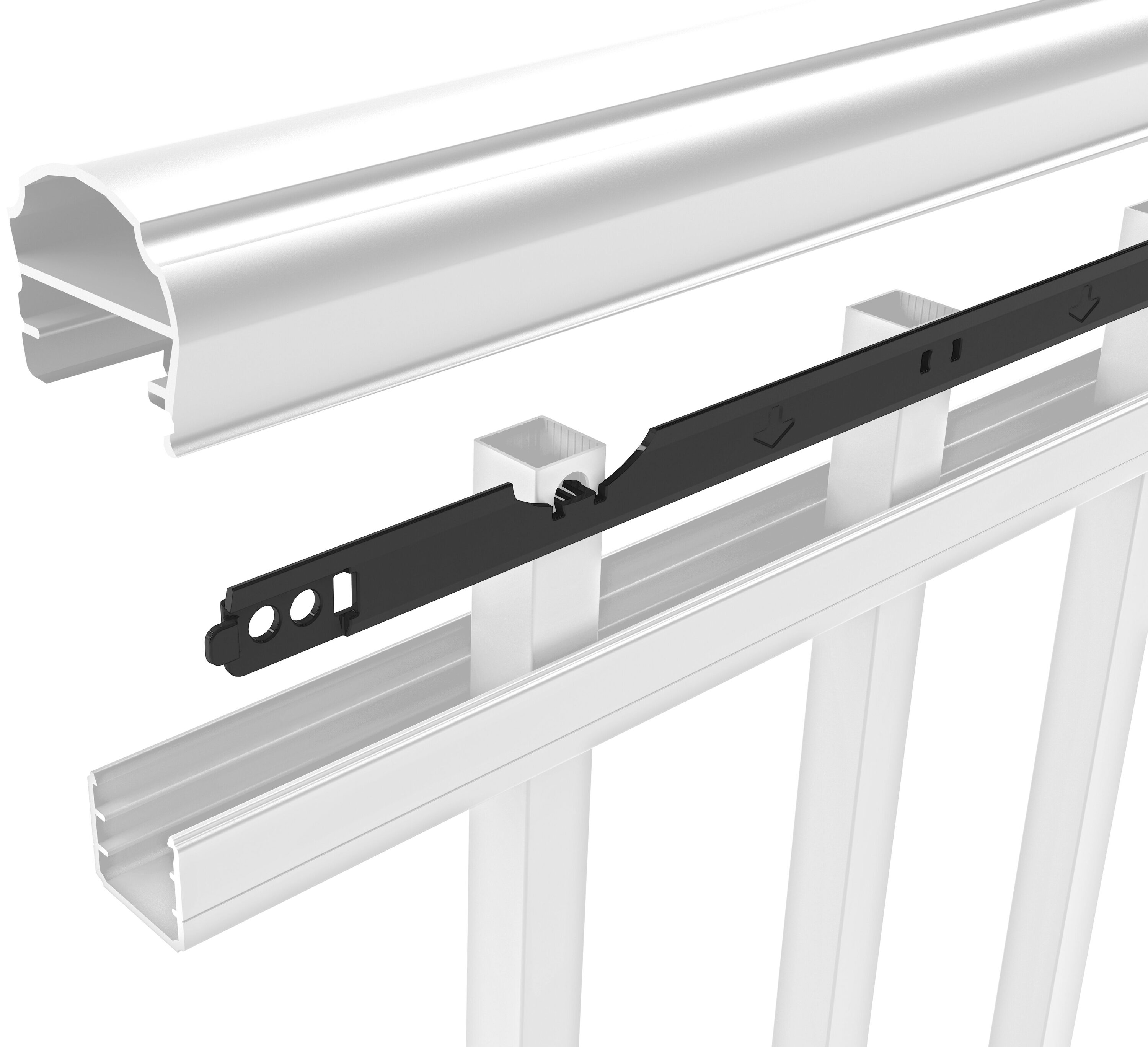 Freedom Cambridge 8-ft x 2.25-in x 3-ft White Aluminum Deck Rail Kit at ...