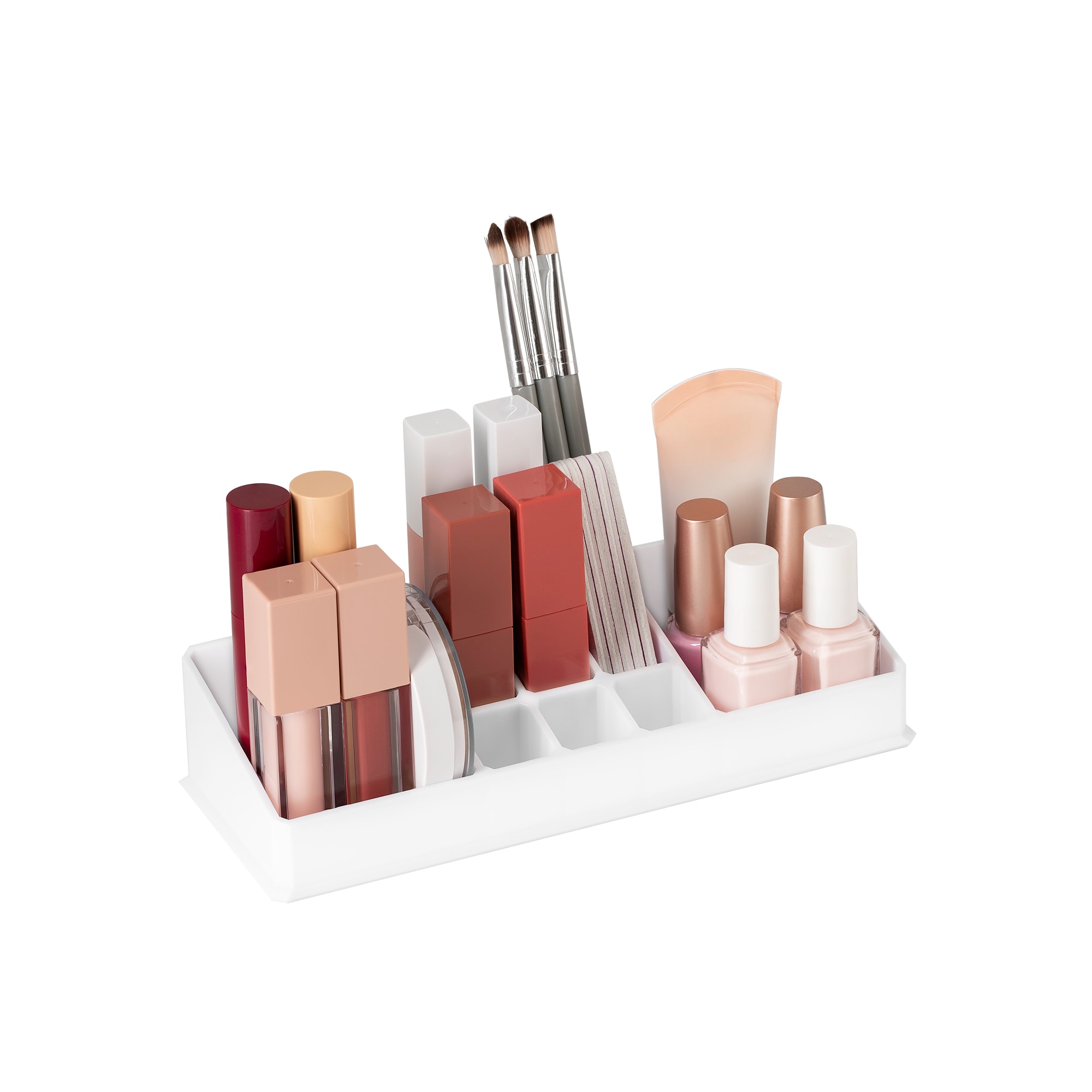 AMG Bath Collections White Plastic Cosmetic organizer #AC046DSWHT