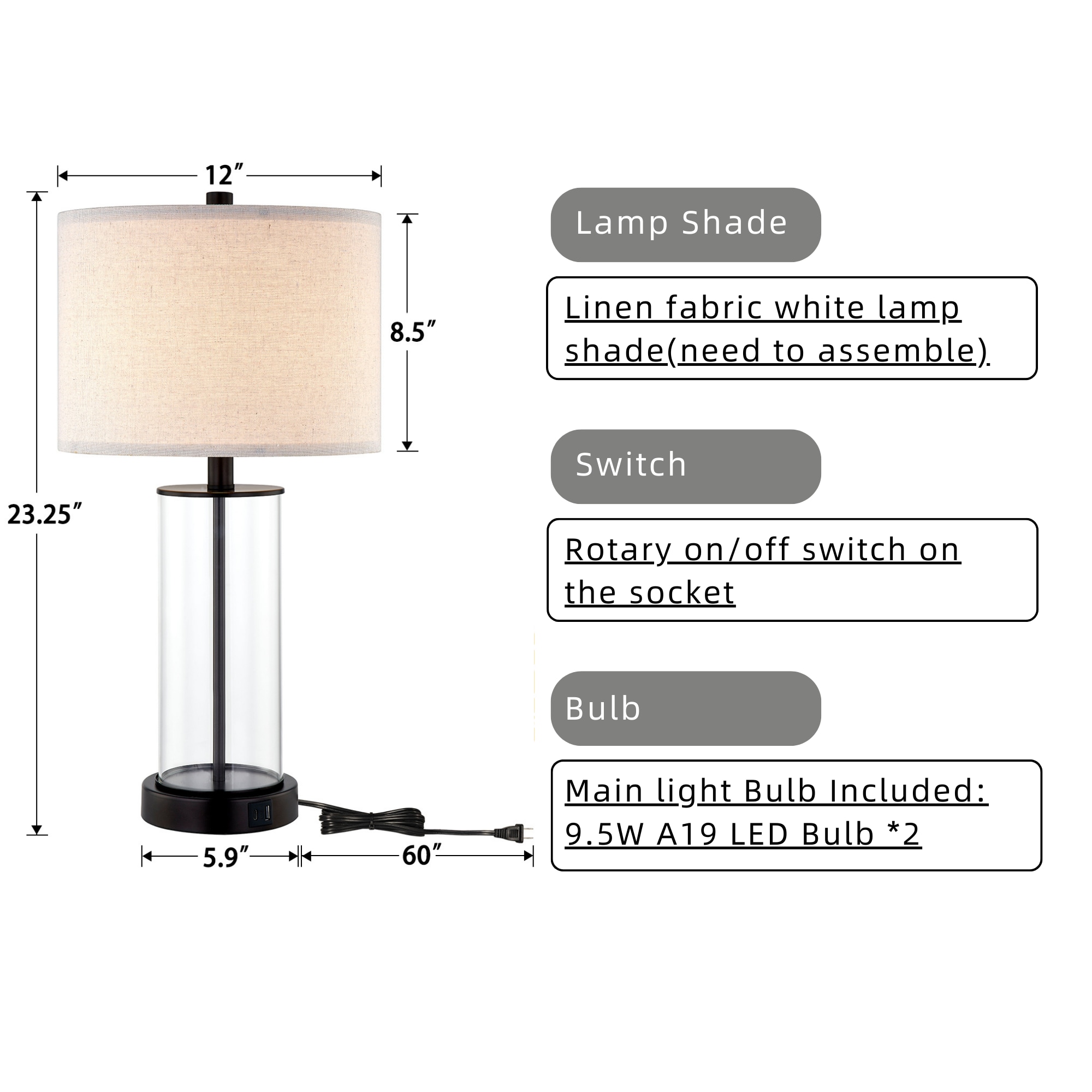 KAWOTI 21344 Table-Lamps - View #7