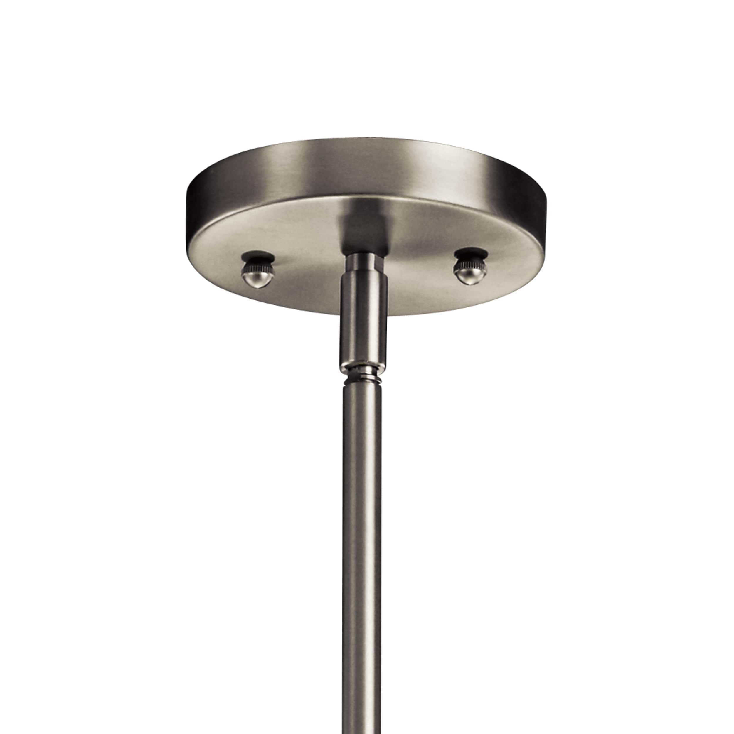 Transitional 20" Black and White Drum Pendant with Nickel Finish
