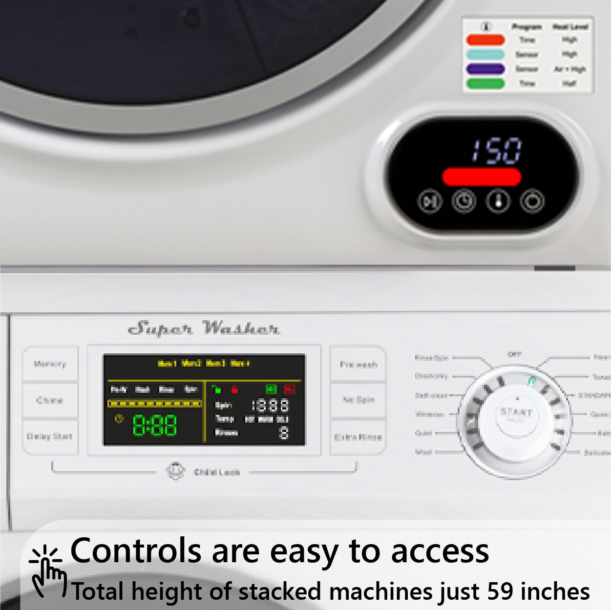 Equator Advanced Appliances 824N+852+ACCESSORIES Combo-Washer-And-Dryer - View #9