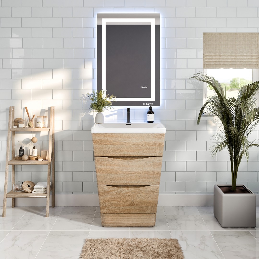 Eviva Single Sink Bathroom Vanity with White Acrylic Top