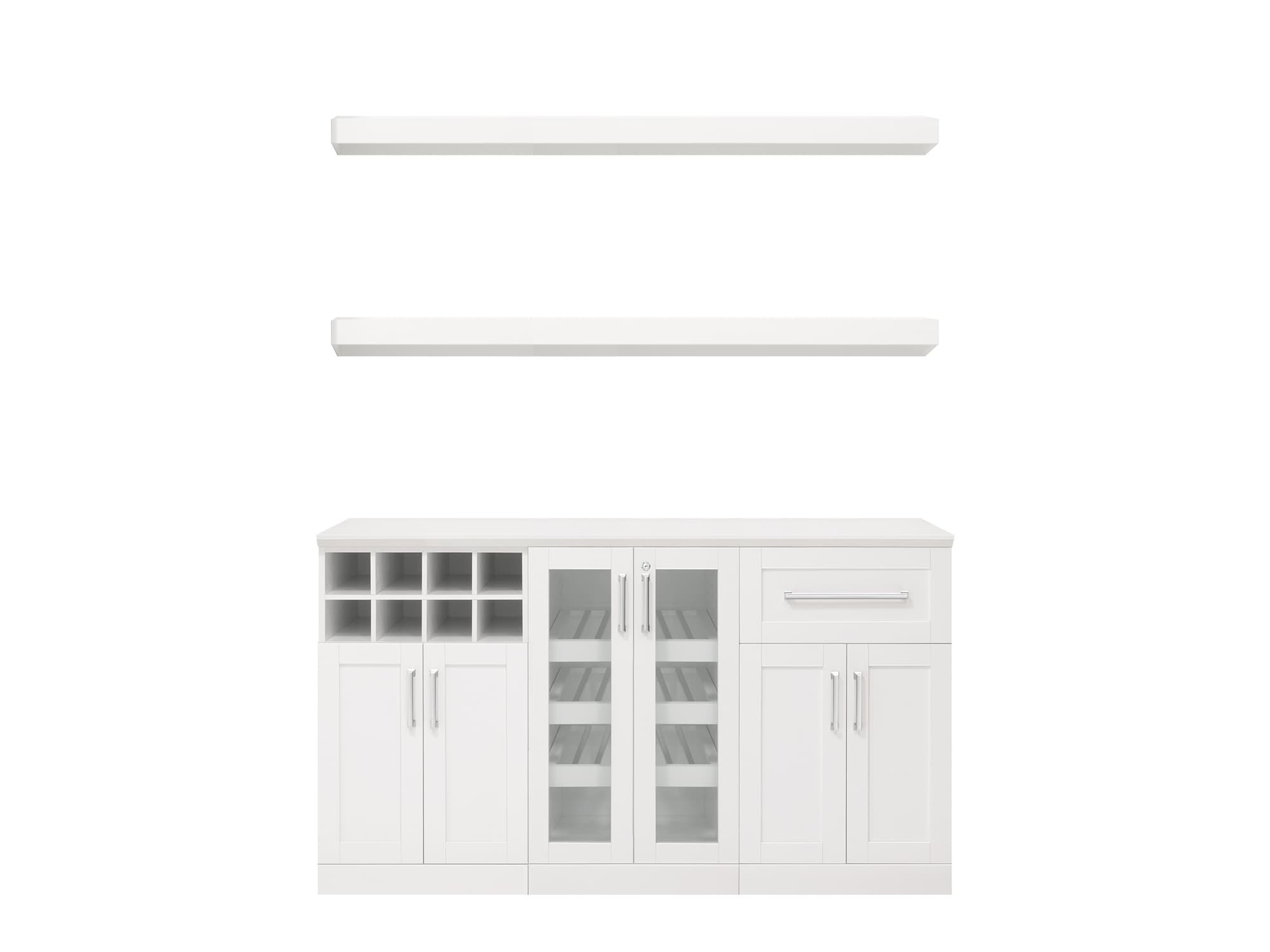 NewAge Products 61262 Home Bar 63.0-in x 80.0-in White Rectangle Bar cabinet