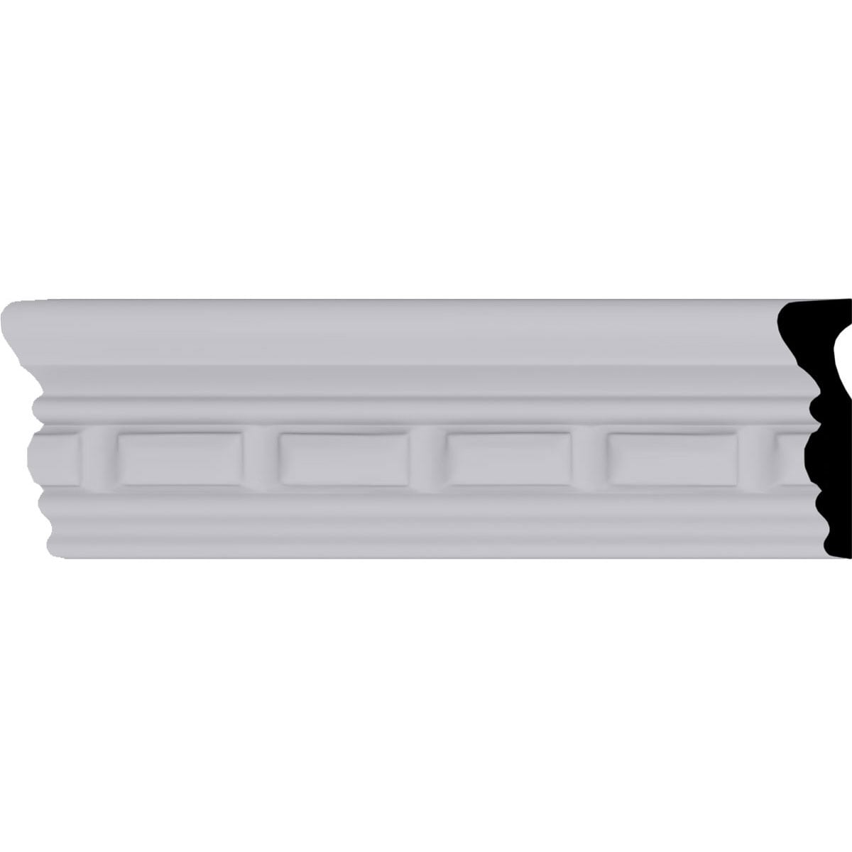 Ekena Millwork MLD02X00NO-CASE-12 Norwich Dentil Panel Moulding 2-5/8-in x 7-ft 10-1/2-in Primed Polyurethane Dentil 167875 Chair rail Moulding 12 -Pack