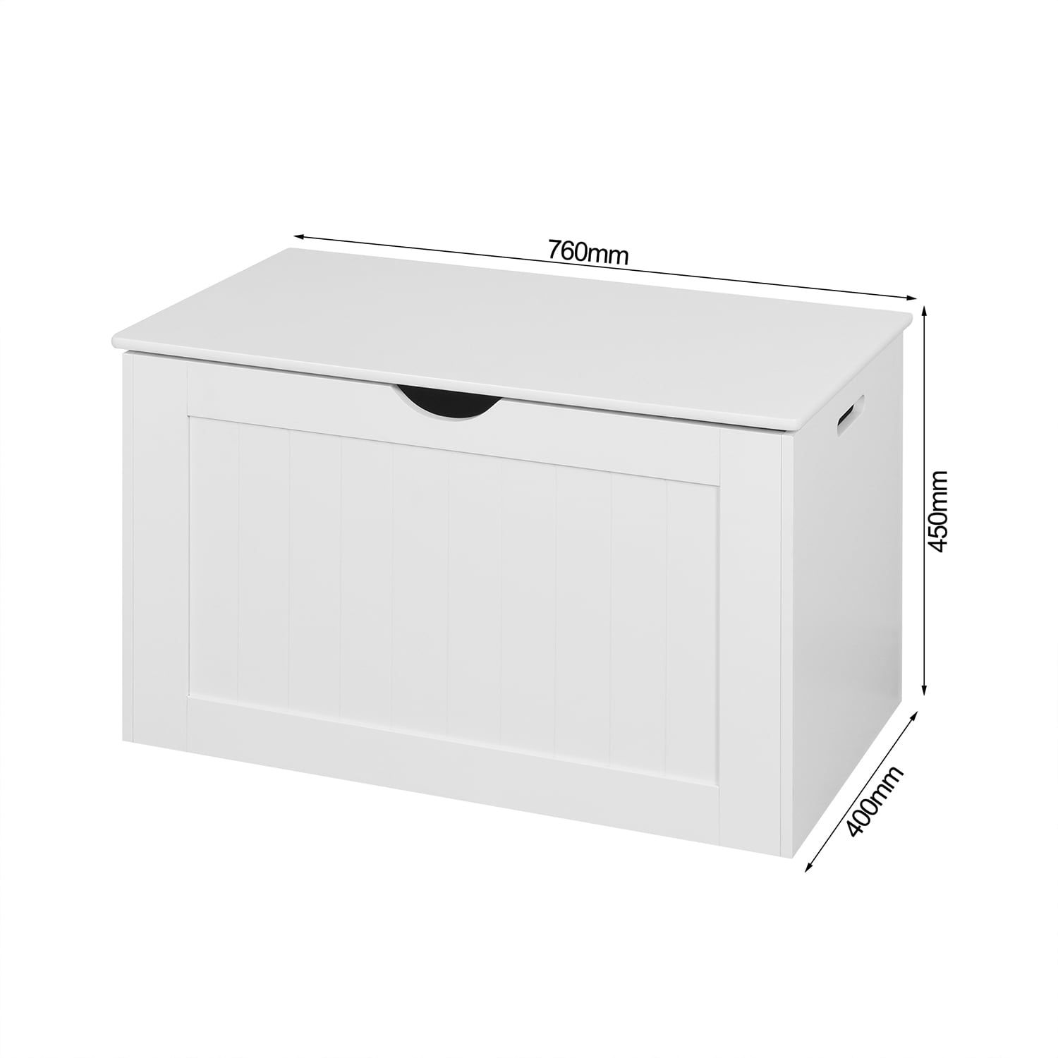 GZMR Wooden Toy Box White Rectangular Toy Box in the Toy Boxes ...