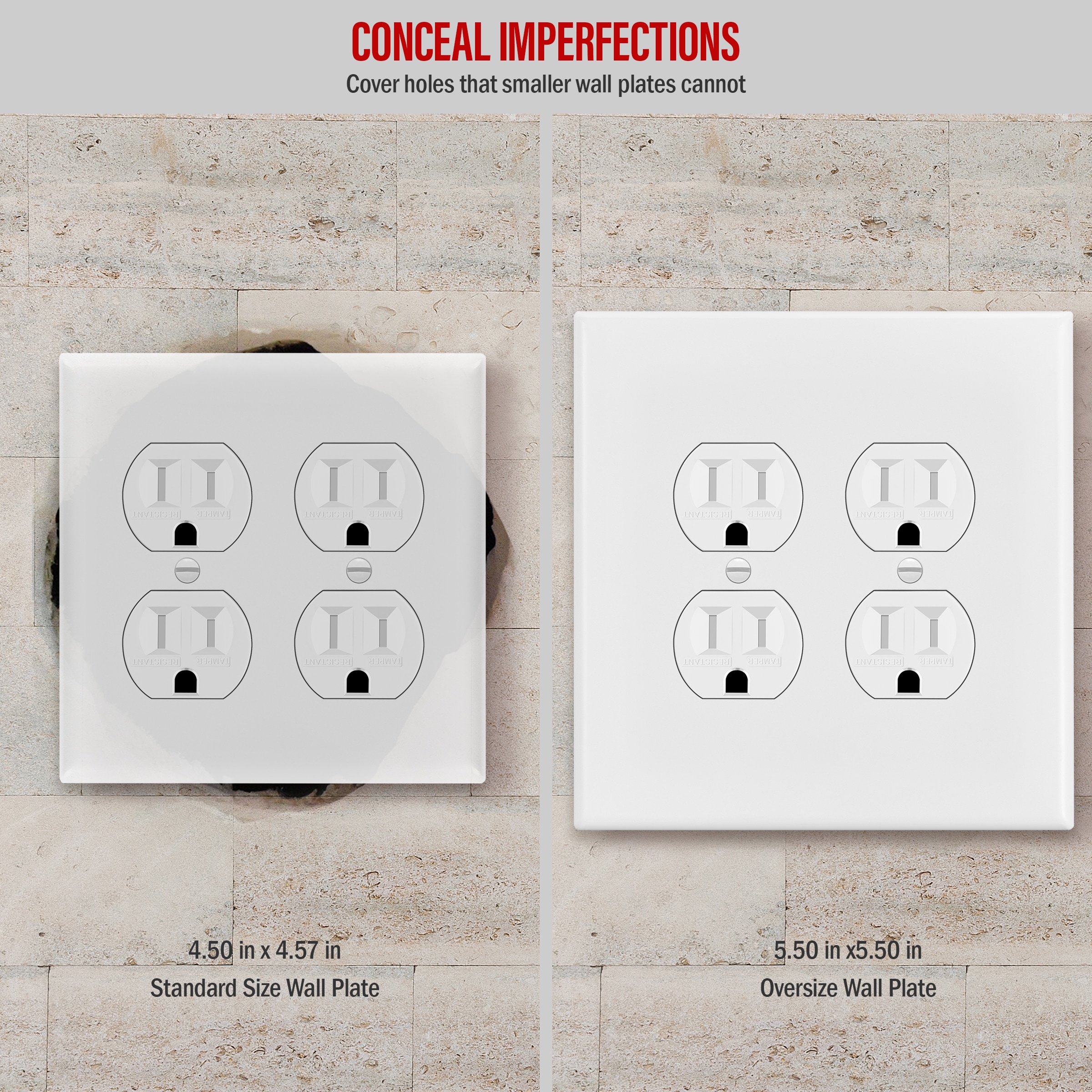 Top Greener 8822O-W-3PCS Electrical-Wall-Plates - View #2