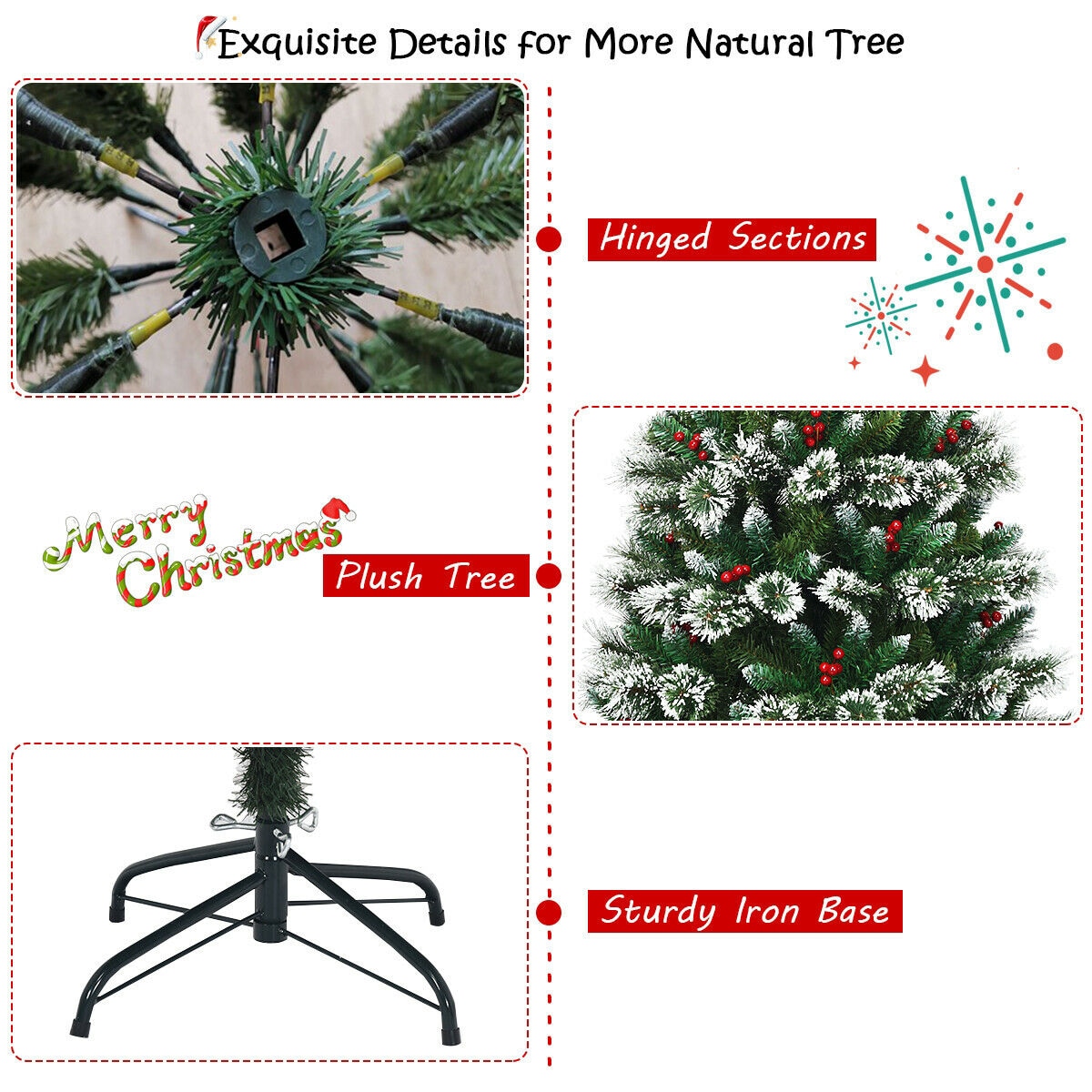 WELLFOR CM-HWY-22801 Artificial-Christmas-Trees - View #3