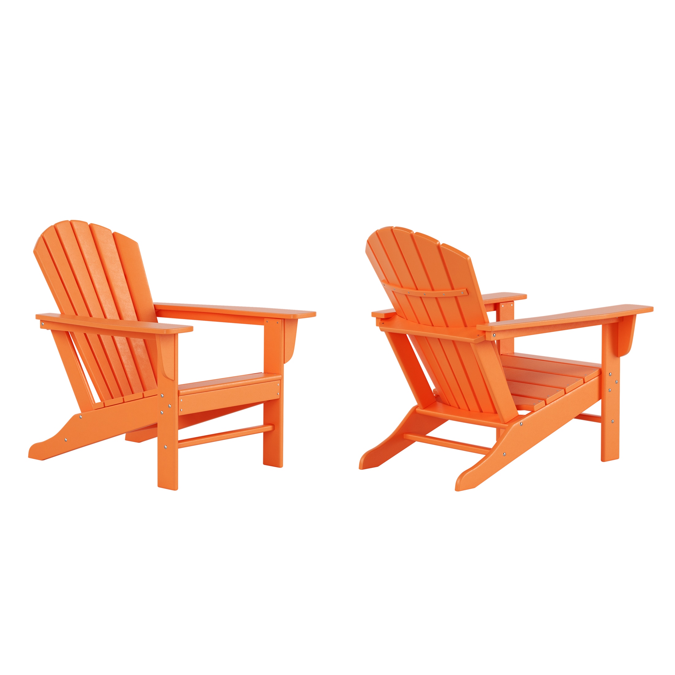Westin Furniture OP6001-OR-2 Altura Set of 2 Orange HDPE Frame Stationary Adirondack Chair with Slat Seat