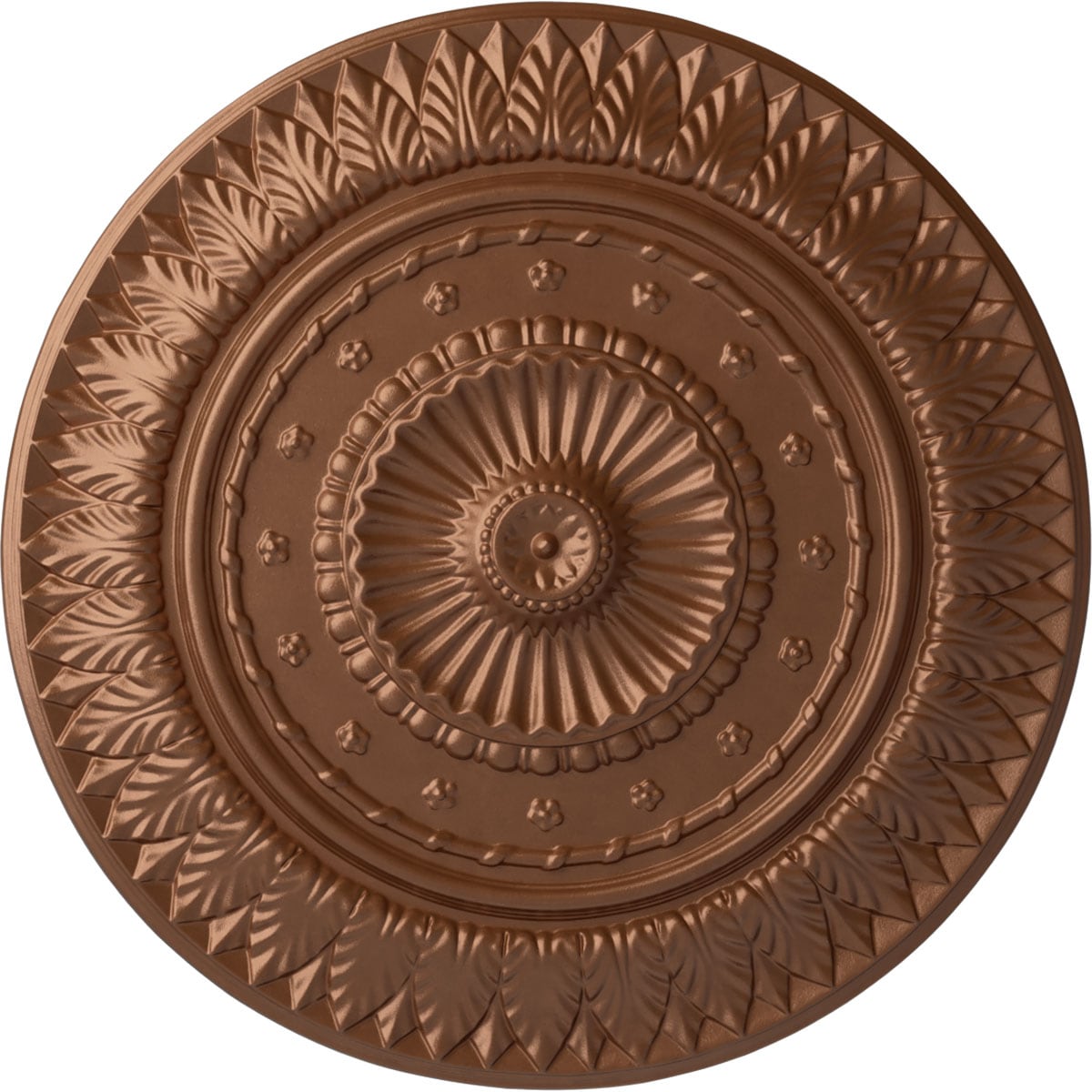 Ekena Millwork CM26CSPOS Christopher 26.625-in W x 26.625-in L Painted Polished Copper Polyurethane Whole Ceiling Medallion