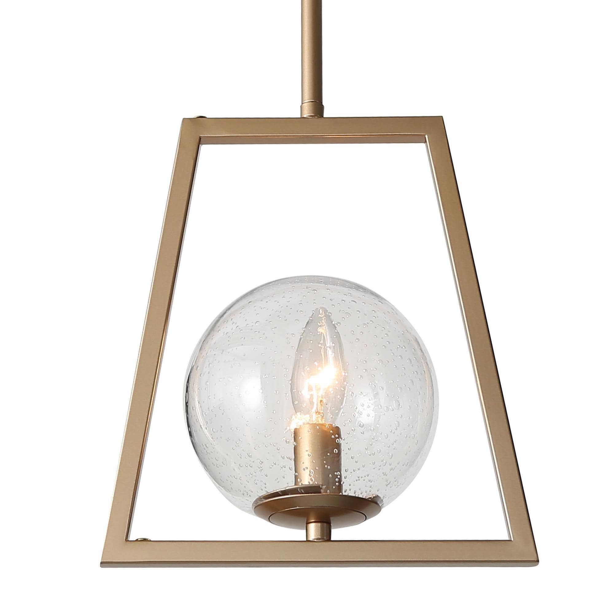 Uolfin Matte Gold Geometric And Seeded Glass Dimmable Modern