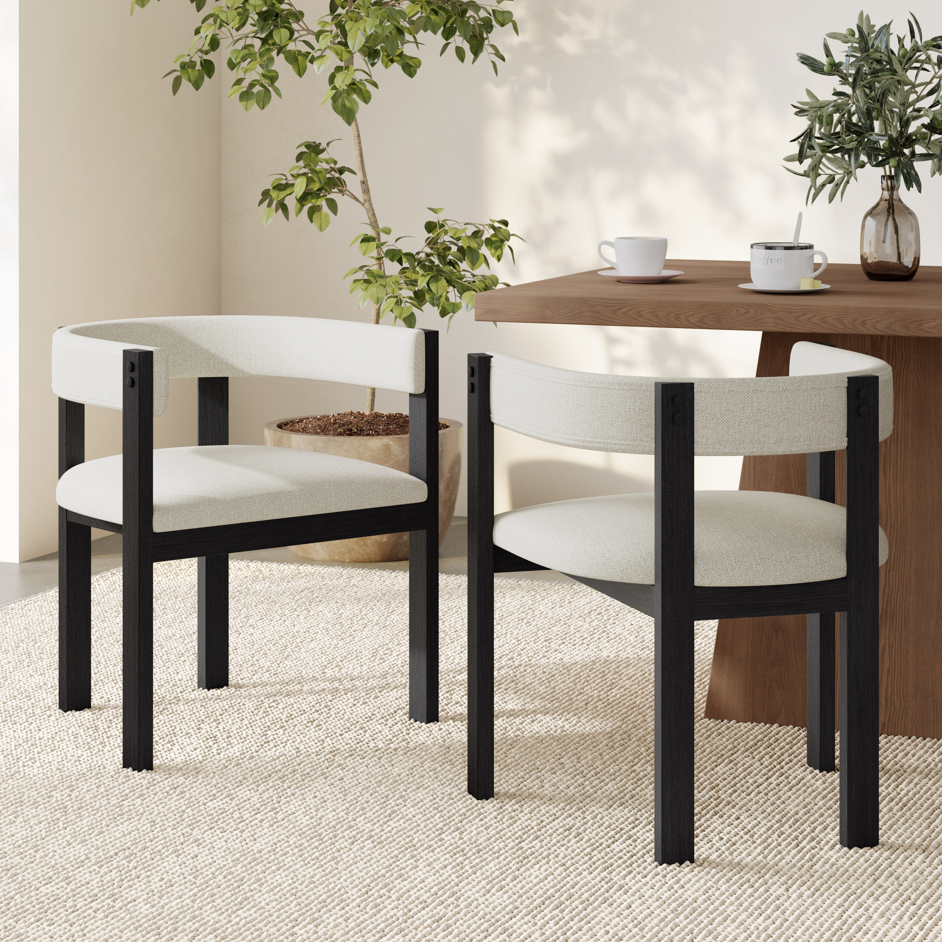 Christopher Knight Home Set of 2 Polyester Blend Upholstered Dining Chairs