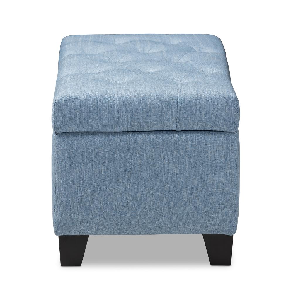 Baxton Studio Michaela Modern Blue Storage Ottoman in the Ottomans