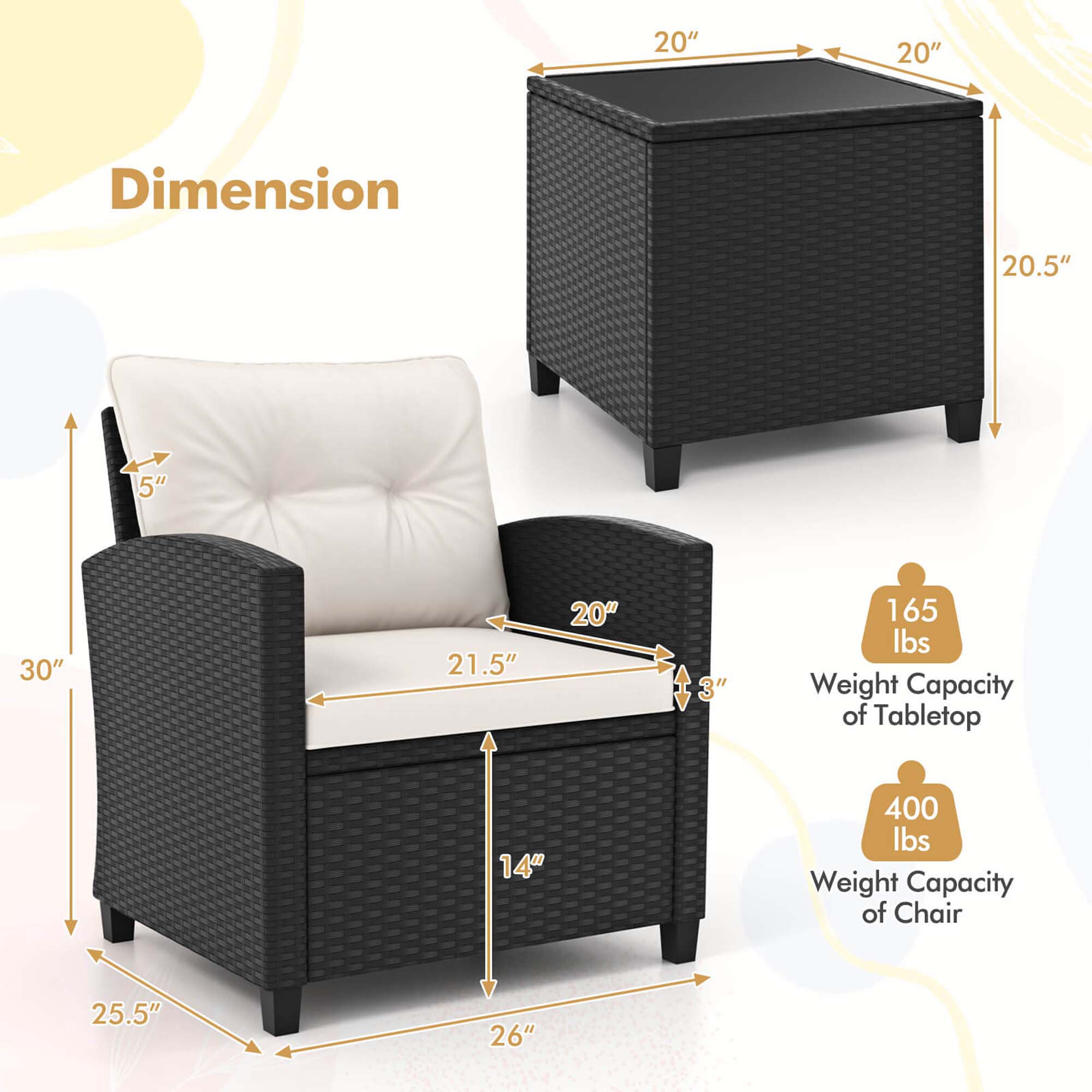 Costway HCST03932 Patio-Conversation-Sets - View #2