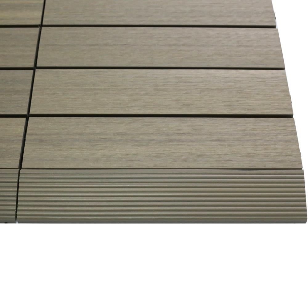 NewTechWood US-QD-SF-ZX-AT 2-in x 12-in 4 -Pack Roman Antique Prefinished Composite Deck tile ( 1-sq ft )