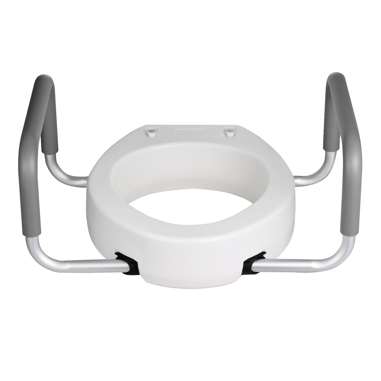 VEVOR Raised Toilet Seat with Arms 300 lbs Load Capacity 3.5-Inch Lift Height Widened Commode Elevated Toilet Seat Riser with Padded Handles for Seniors Elderly Handicap Disabled and Adults