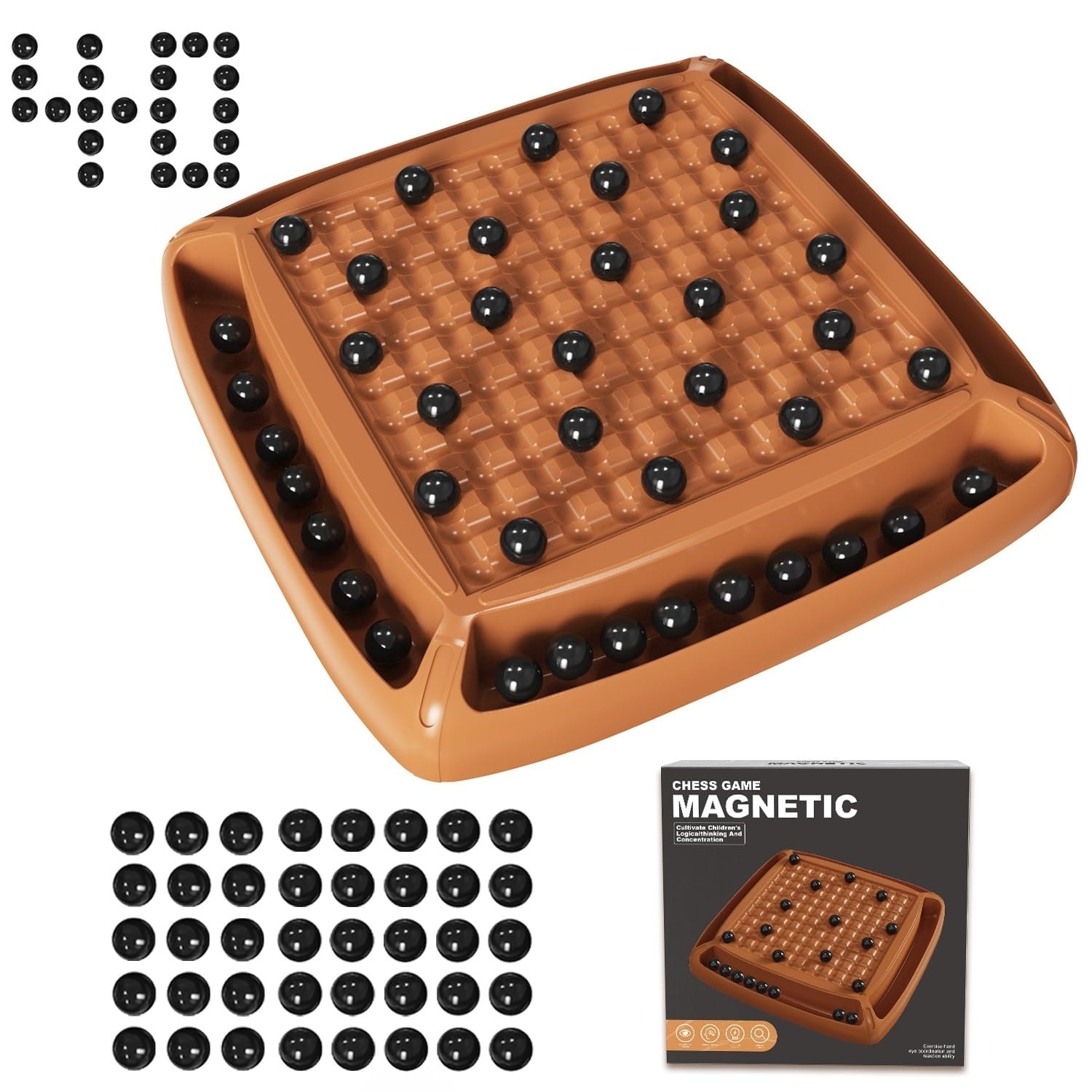 Etokfoks  Magnetic Board Game with 40 Piece Magnet Chess Set for Kids and Adults Family Night Strategy Play for 2 to 4 Players