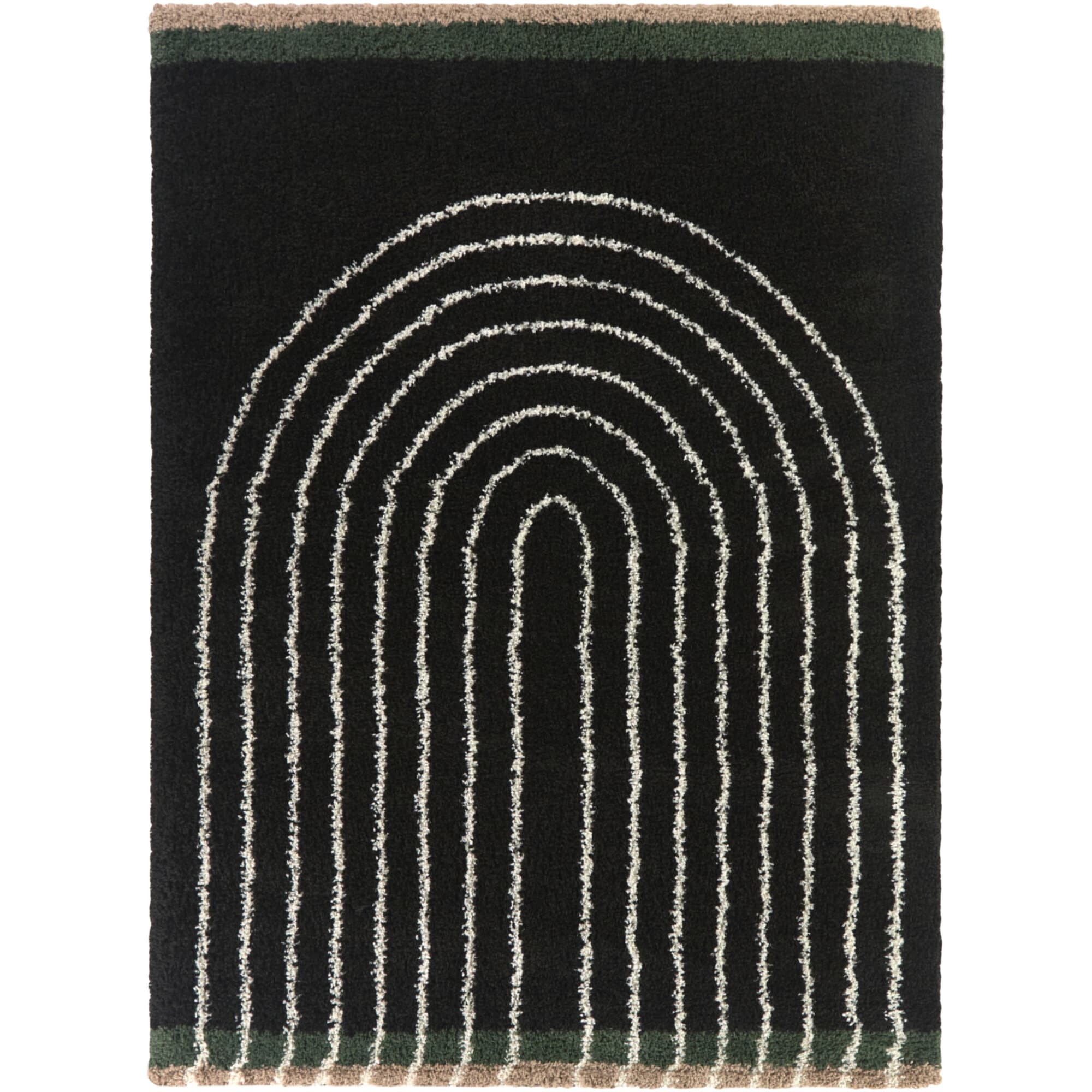 Oaklynn 5 x 7 (ft) Tufted Polypropylene Charcoal Rectangular Indoor Stripe Mid-Century Modern Spot Clean Only Pet Friendly Area rug