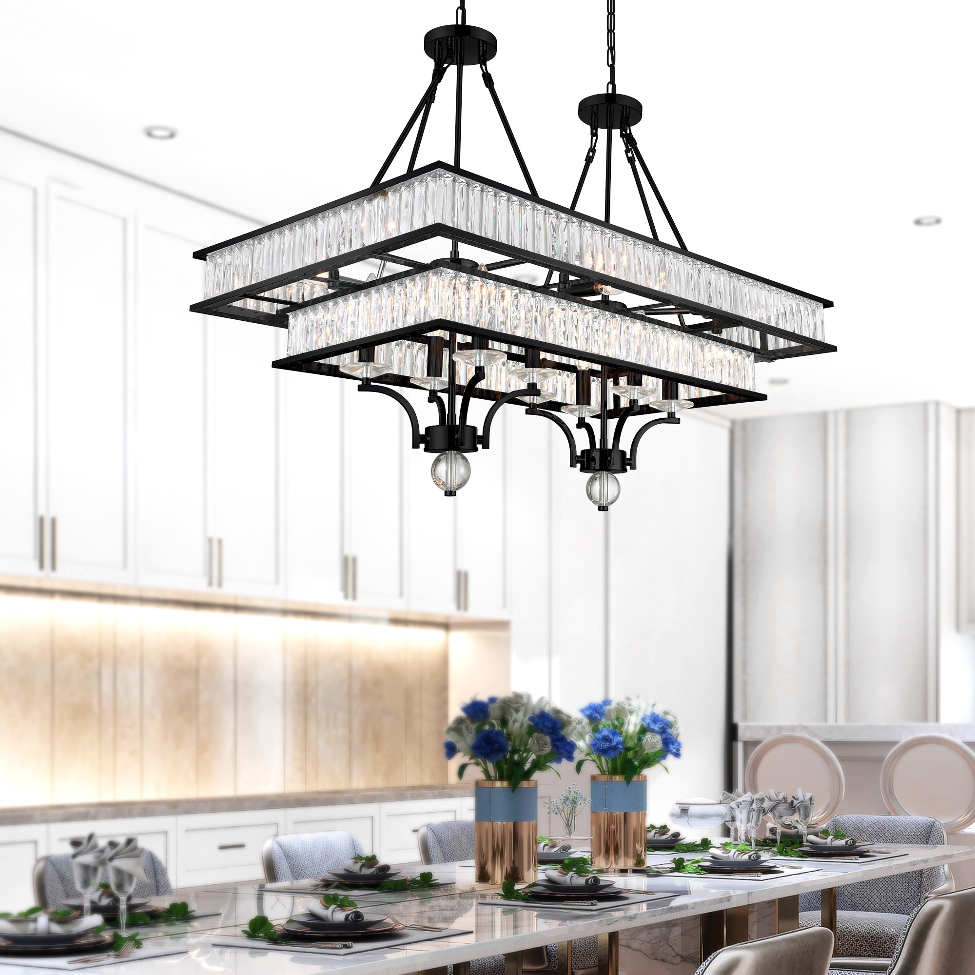 CWI Lighting 9972P37-16-101 Shalia 16 -Light Black Traditional For Use in Bathrooms, Bedrooms, Dining Rooms, Foyers, Kitchens, Living Rooms Chandelier