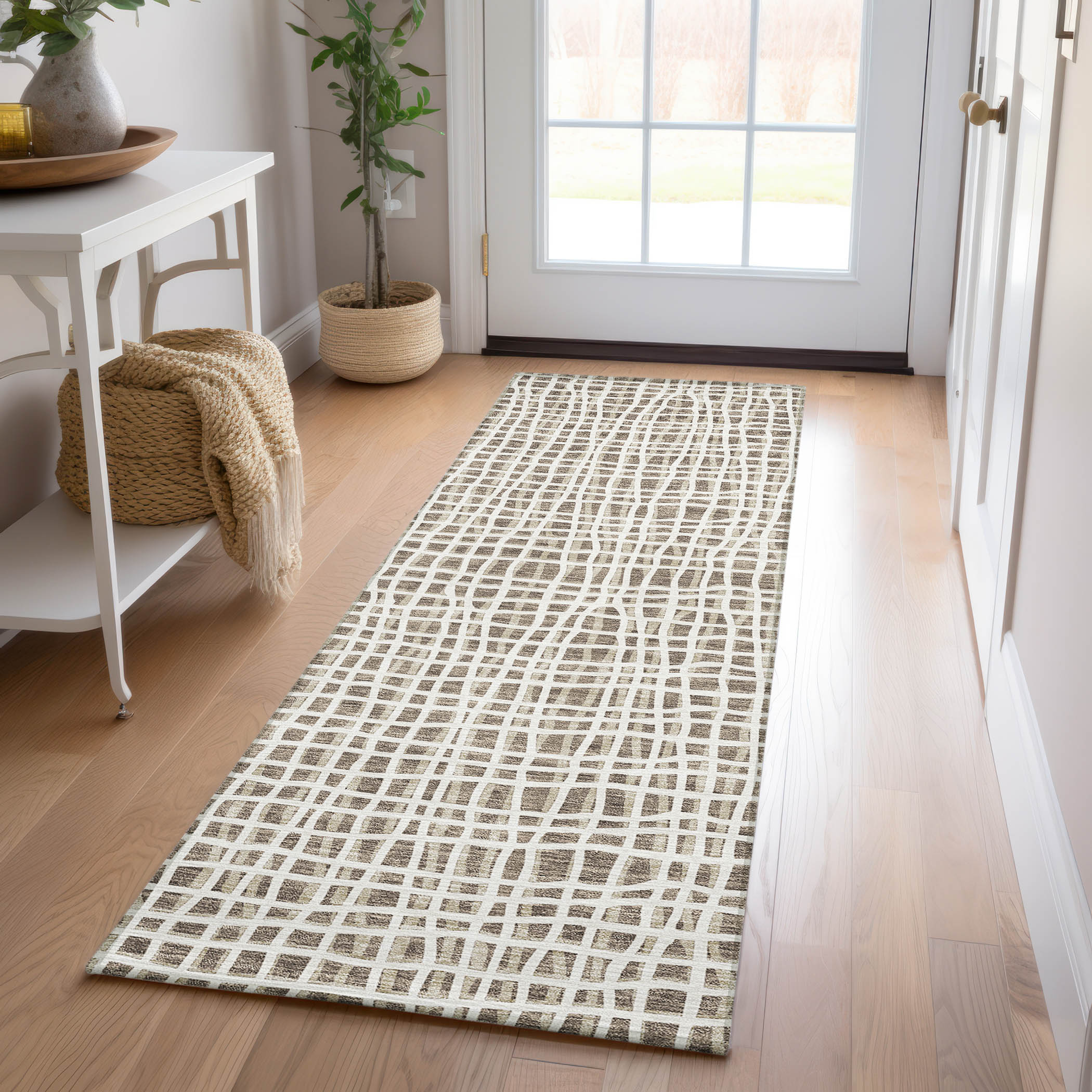 Addison Rugs ACN729BR2X8 Chantille ACN729BR 2 x 7 (ft) Polyester Brown Rectangular Indoor/Outdoor Geometric Machine washable Area rug