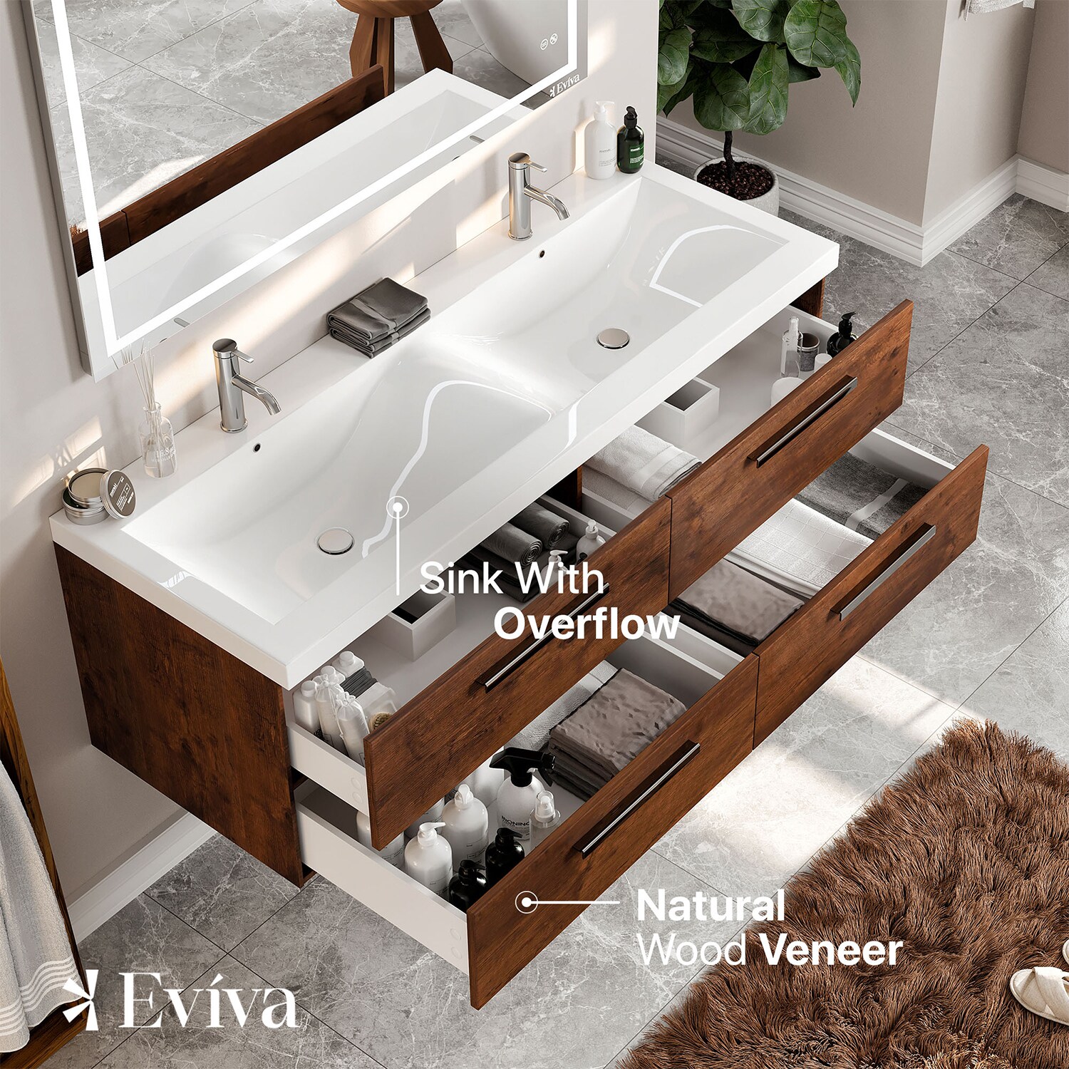 Eviva EVVN144-57RSWD Bath-Vanity-Combo - View #3