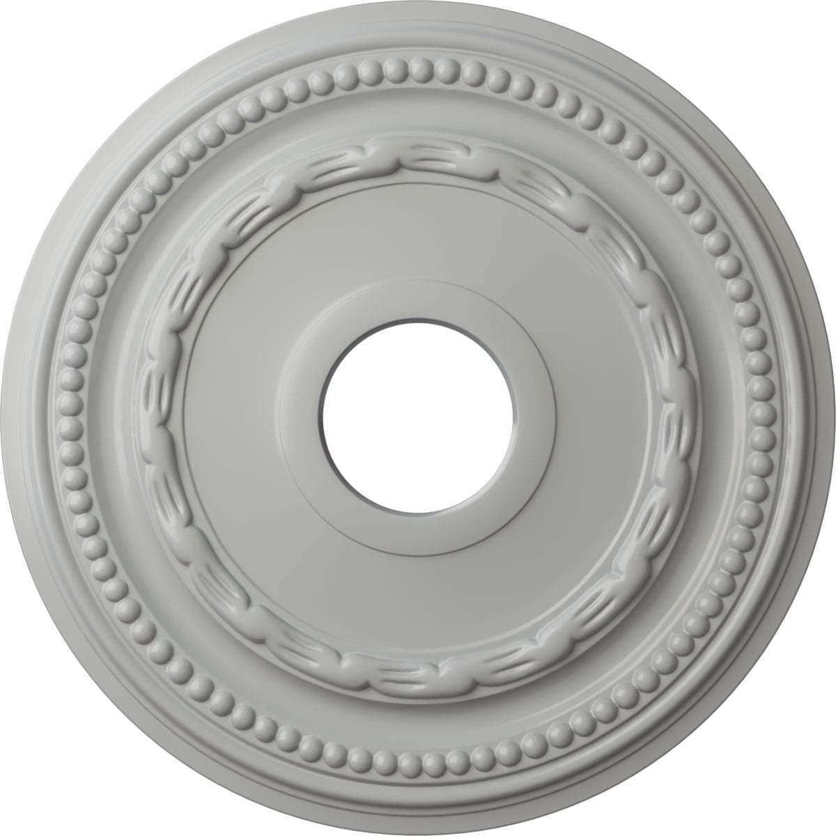 Ekena Millwork CM15FEFRF Federal 15.375-in W x 15.375-in L Painted Frost Polyurethane Whole Ceiling Medallion