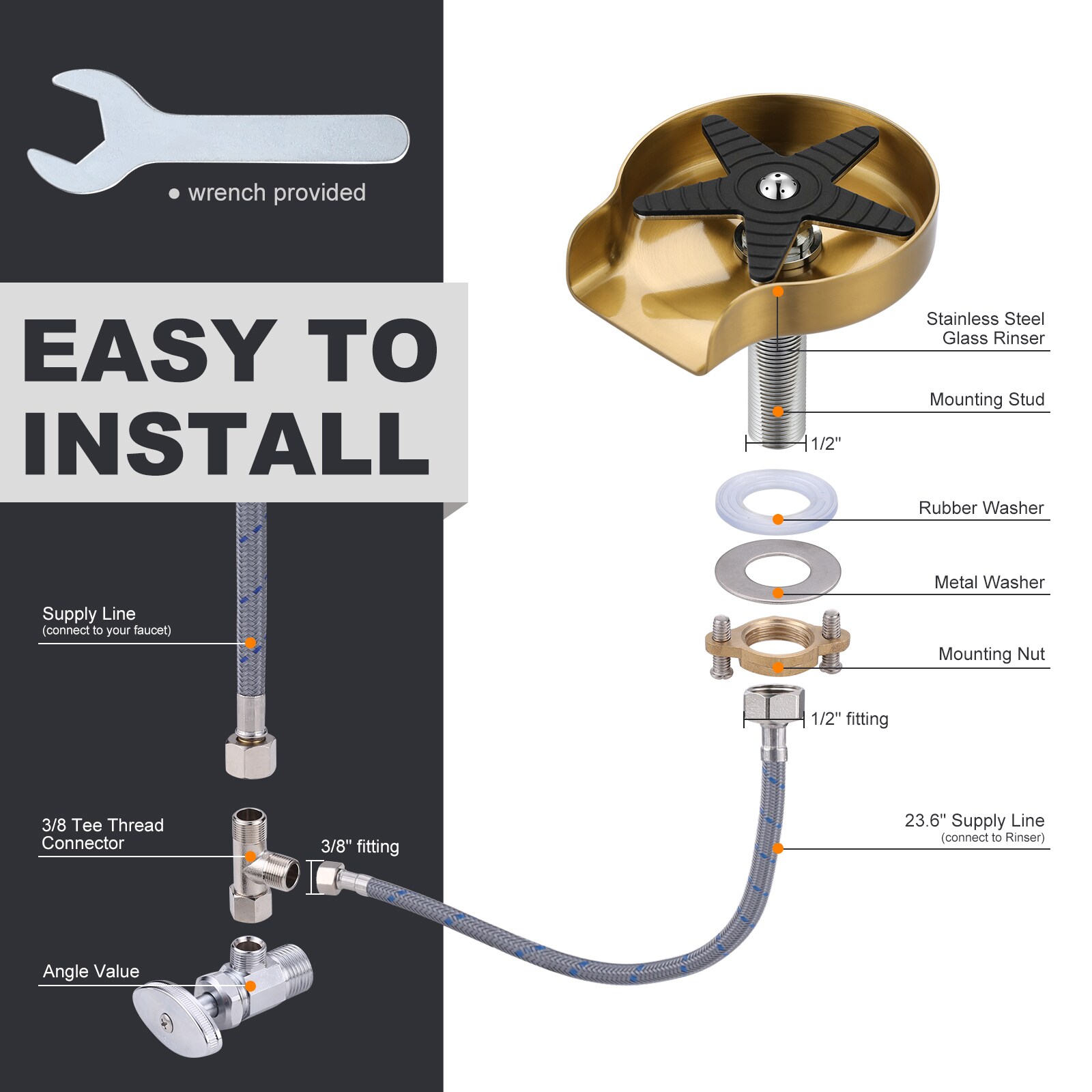 WOWOW K1011G-LW Faucet-Spray-Hoses-Accessories - View #3