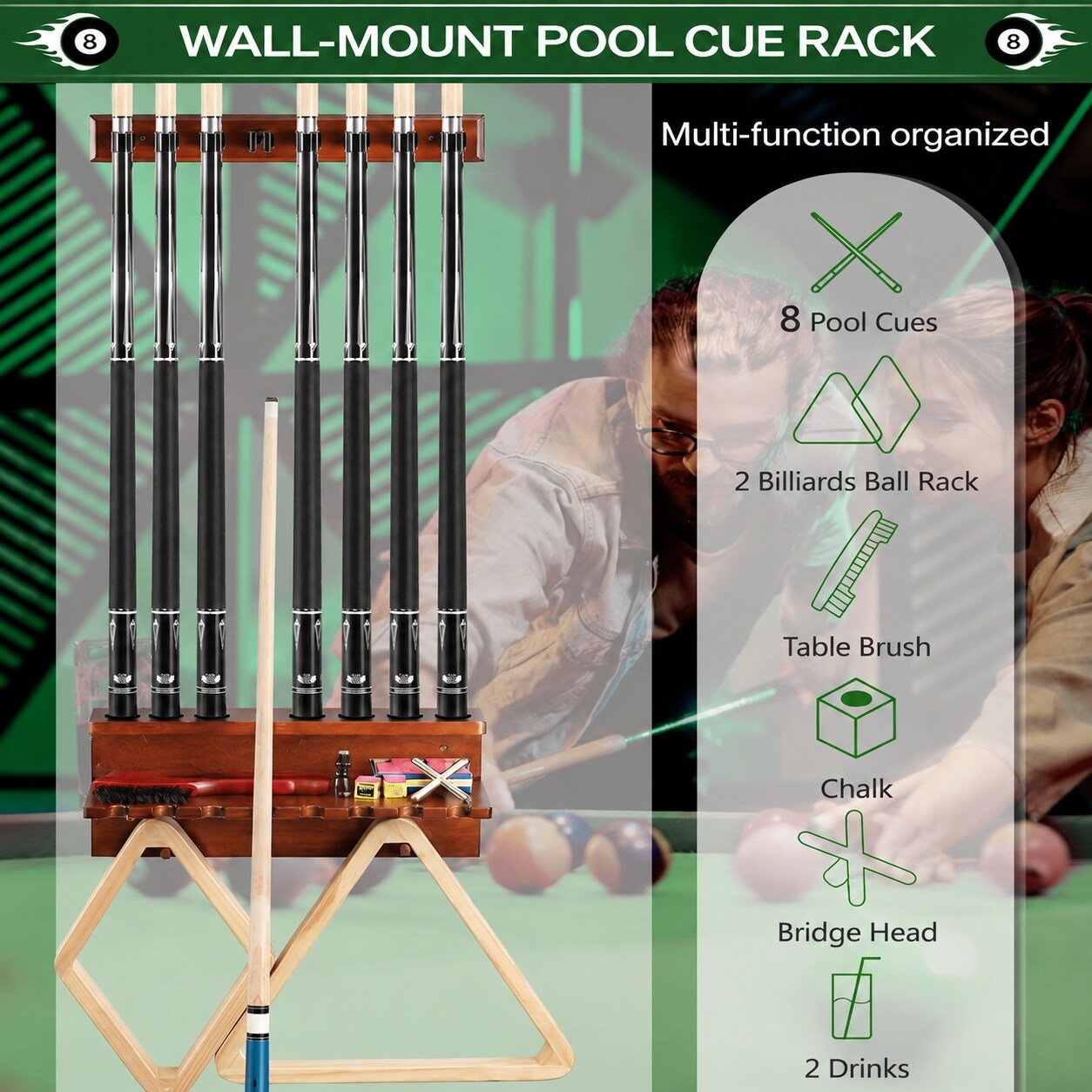 Adrinfly LAD0605D063 Pool-Cue-Racks - Thumbnail View #2