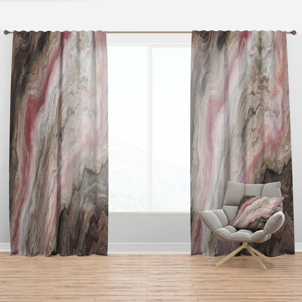 Designart CTN19185-52-63 63-in Gray Abstract Room Darkening Thermal Lined Rod Pocket Single Curtain Panel
