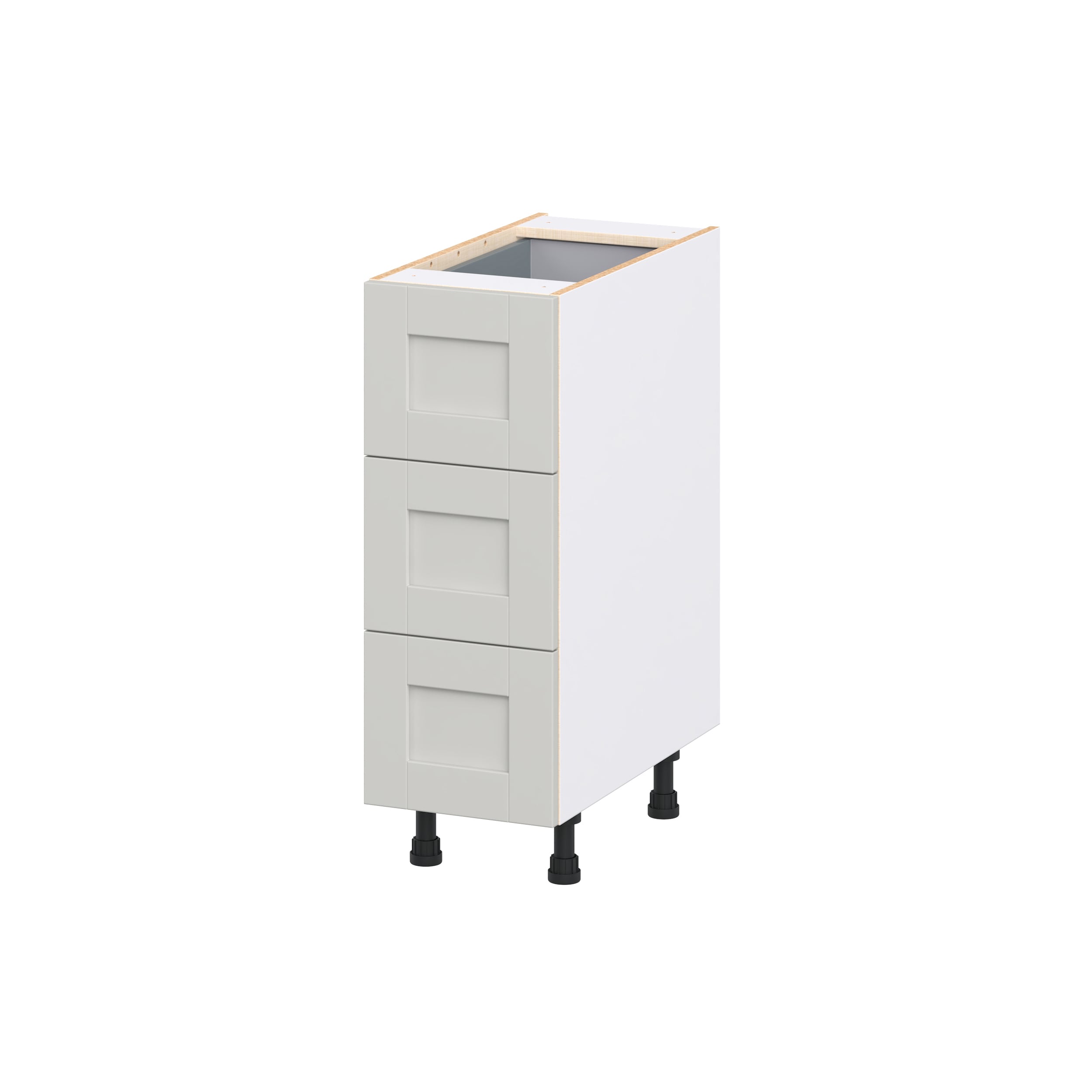 Hugo&Borg DSB3DA12I1-CH Charlesberg 12-in W x 34.5-in H x 24.5-in D Light Gray 4 -Drawers Drawer Base Fully assembled Cabinet Recessed Panel Shaker