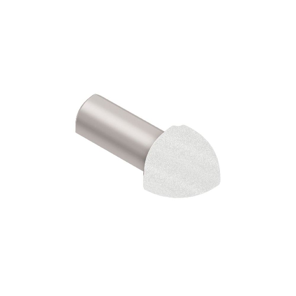 Schluter Systems ED/RO100MBW Rondec 0.375-in W x 1.0-in L Matte white textured color-coated aluminum Aluminum Outside corner Tile Edge Trim