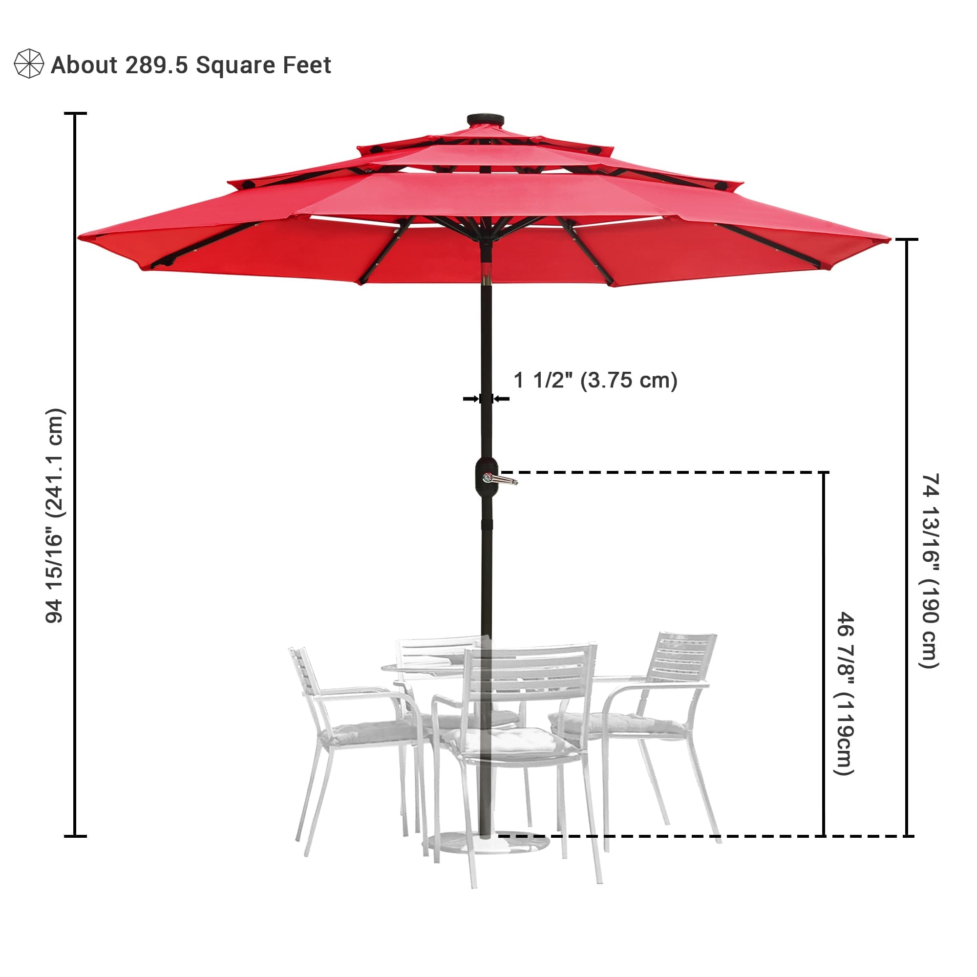 Yescom 07UMB041-3T9L-02-LO Umbrellas-2 - View #7