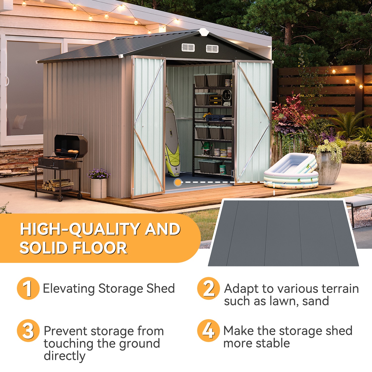 AOXUN AX-40717R Metal-Storage-Buildings-Sheds - View #3