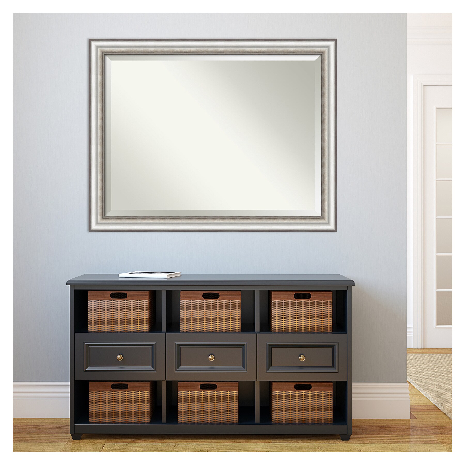45" x 35" Silver Beveled Rectangular Wall Mirror