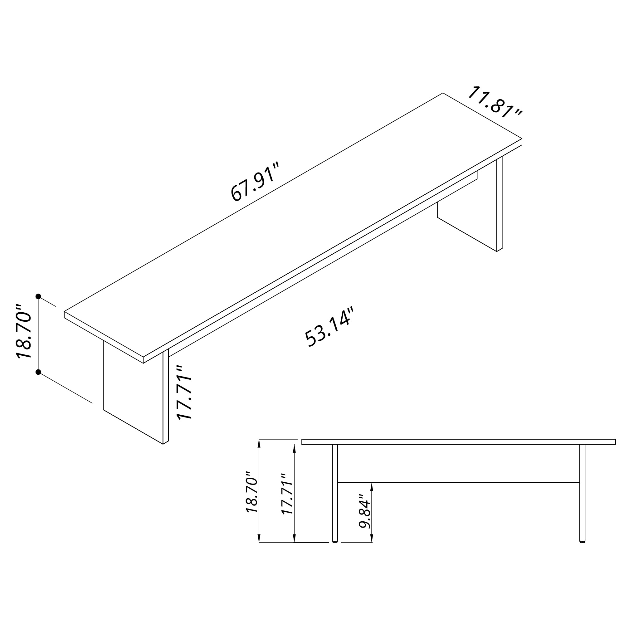 Manhattan Comfort 123GMC4 Dining-Benches - View #3